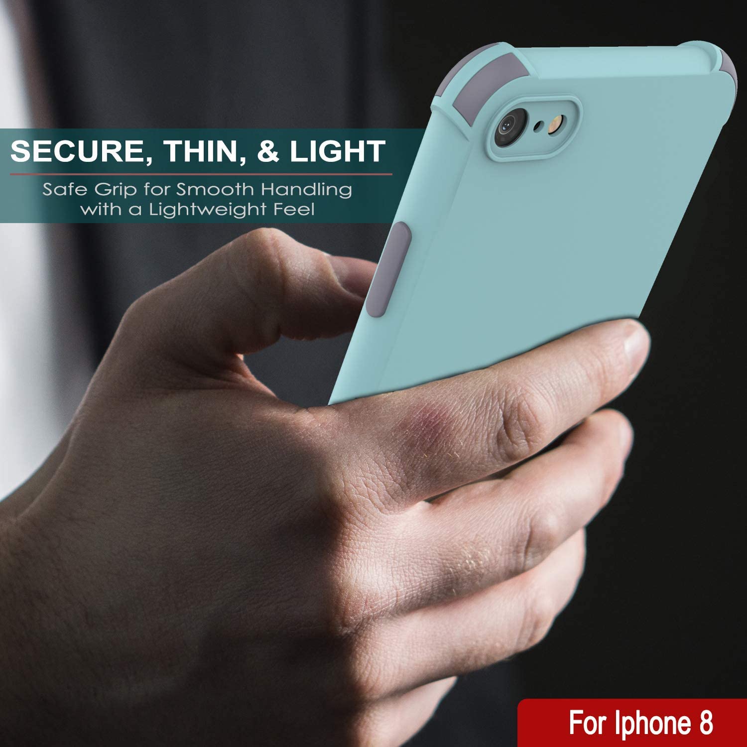 Punkcase Protective & Lightweight TPU Case [Sunshine Series] for iPhone 8 [Teal]