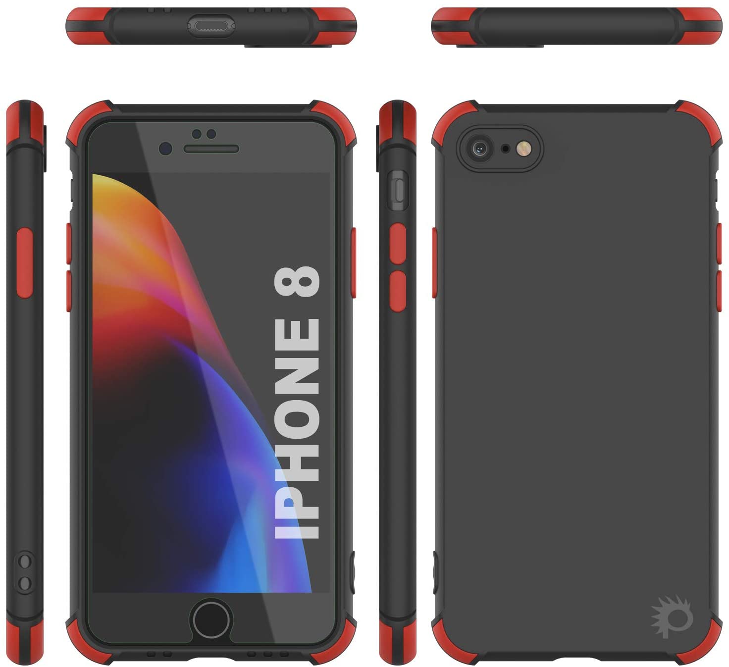 Punkcase Protective & Lightweight TPU Case [Sunshine Series] for iPhone 8 [Black]