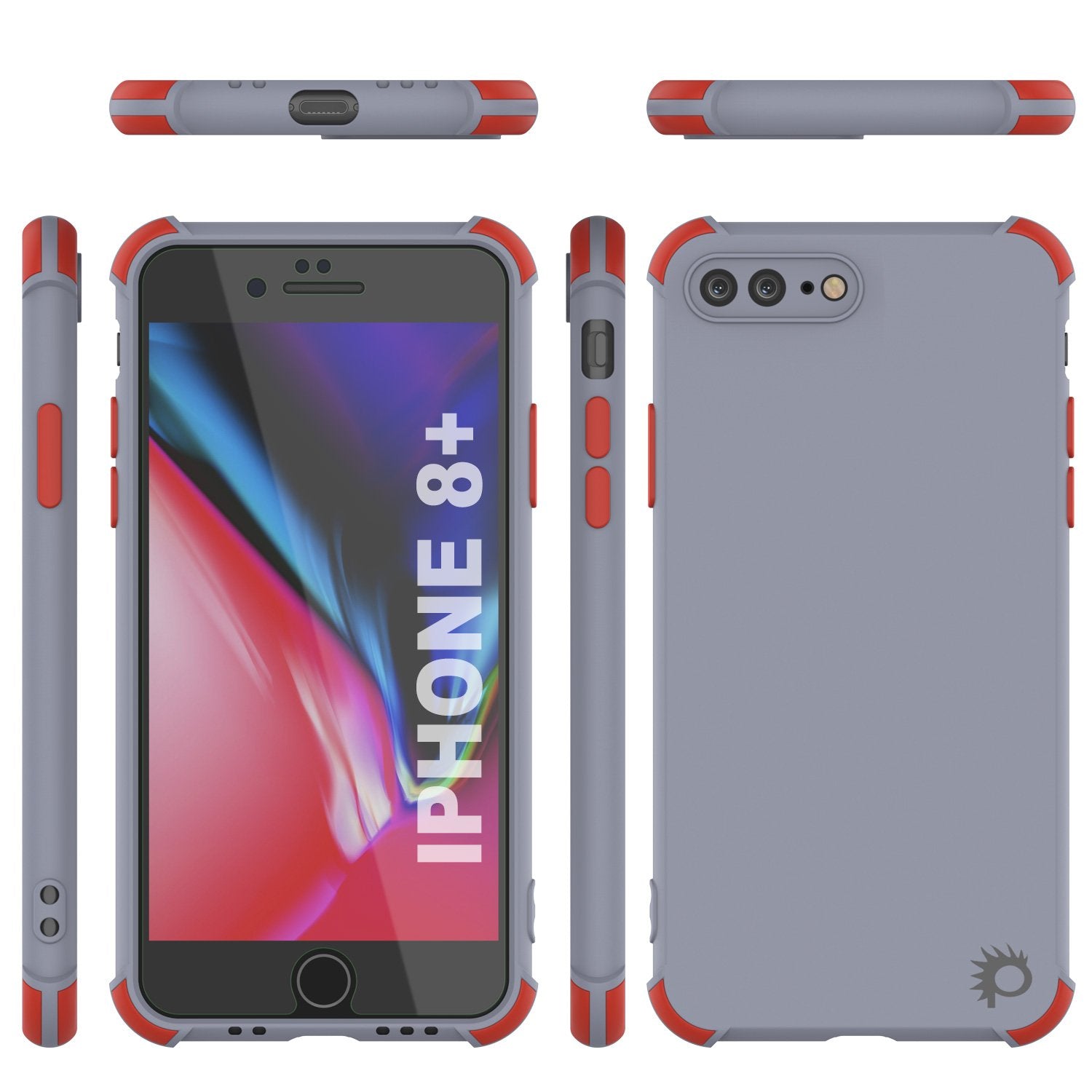 Punkcase Protective & Lightweight TPU Case [Sunshine Series] for iPhone 8+ Plus [Grey]