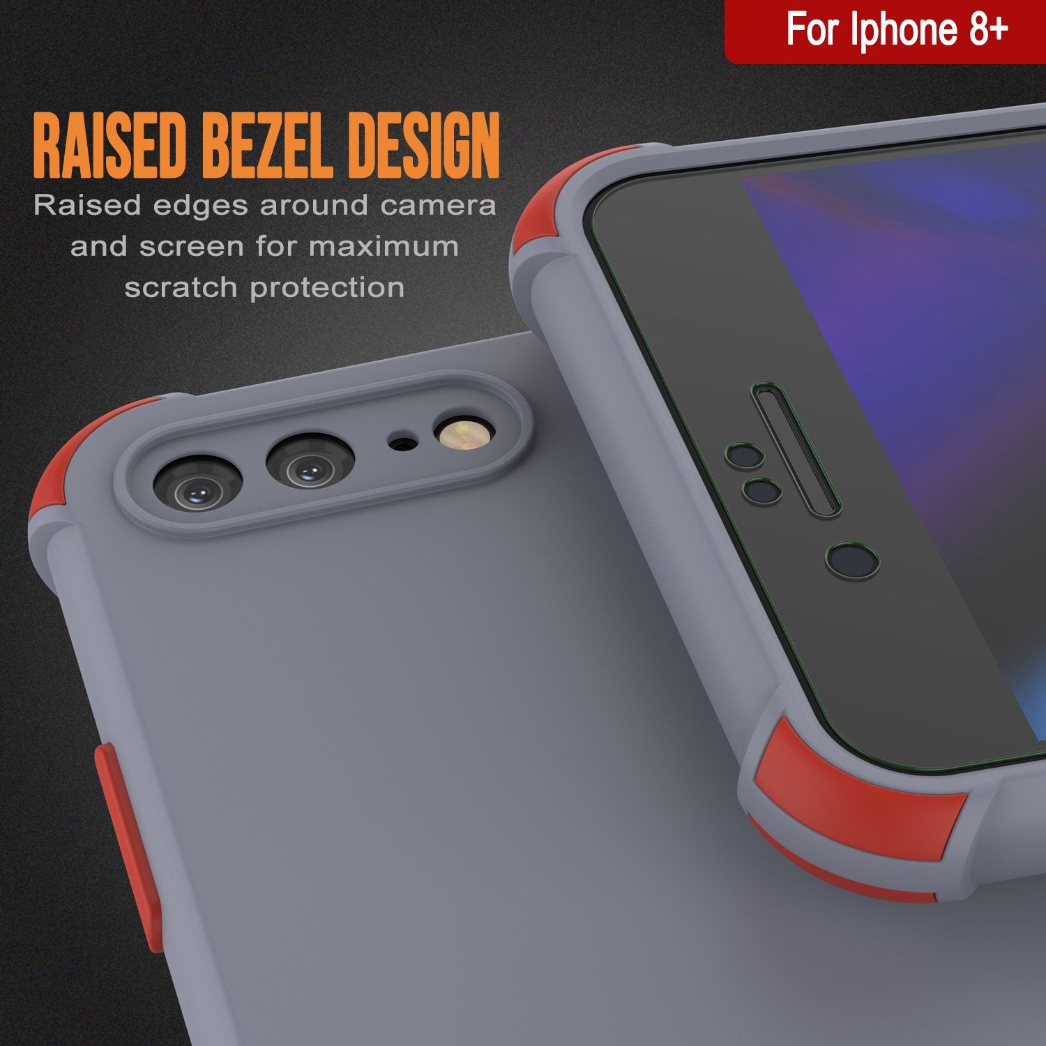 Punkcase Protective & Lightweight TPU Case [Sunshine Series] for iPhone 8+ Plus [Grey]