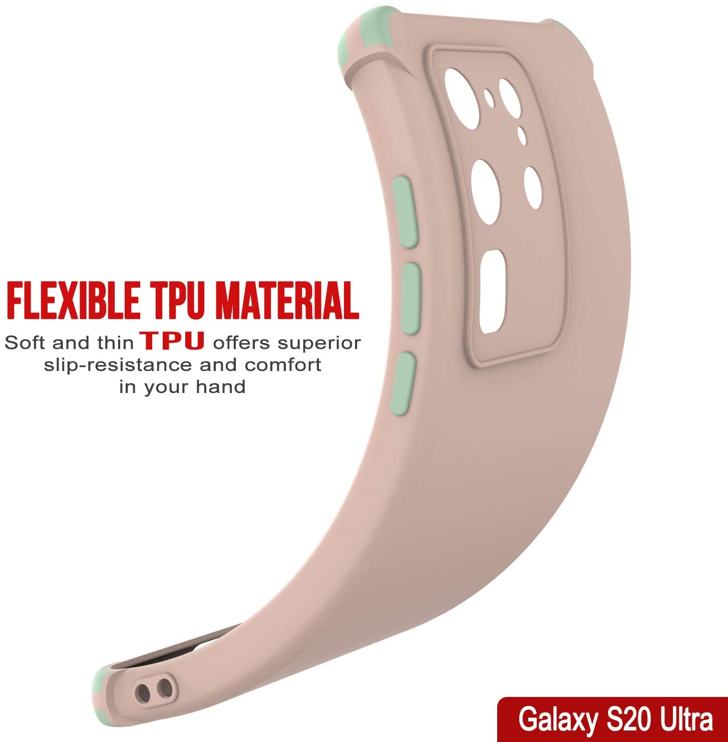 Punkcase Protective & Lightweight TPU Case [Sunshine Series] for Galaxy S20 Ultra [Pink]