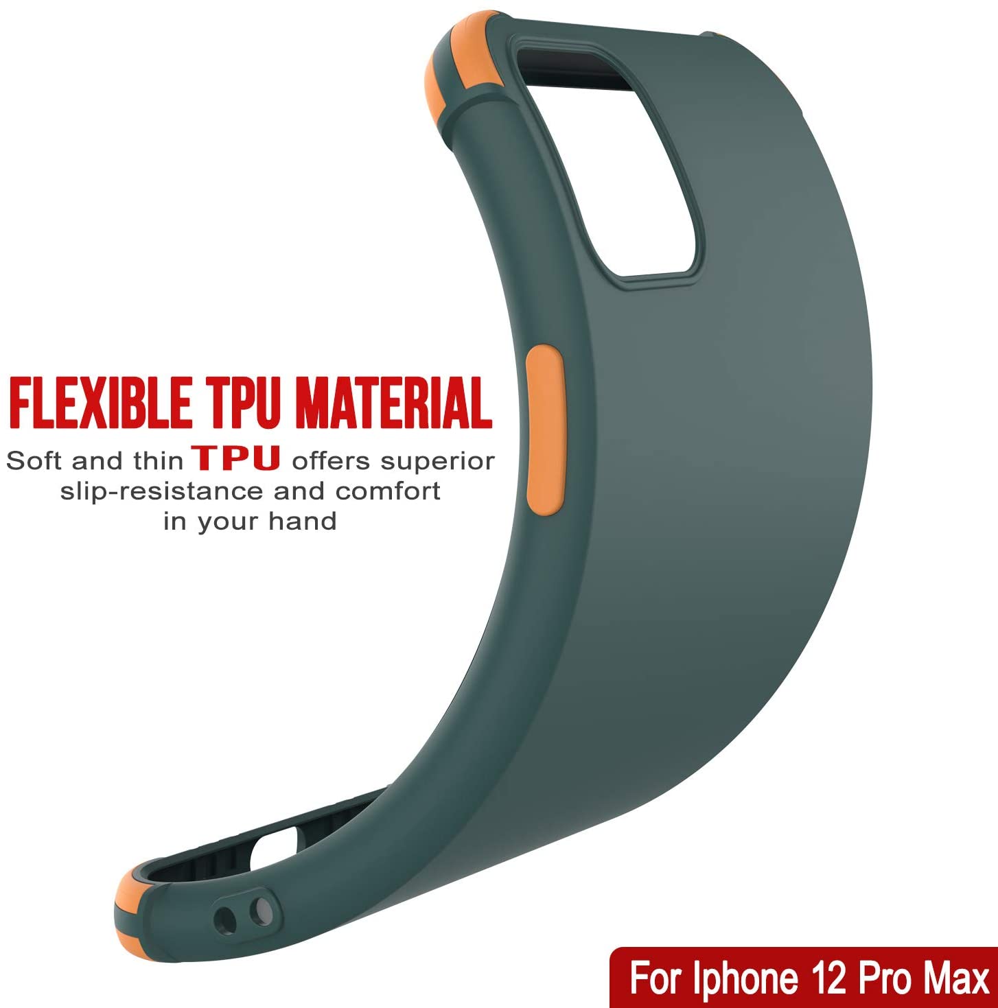 Punkcase Protective & Lightweight TPU Case [Sunshine Series] for iPhone 12 Pro Max [Dark Green]
