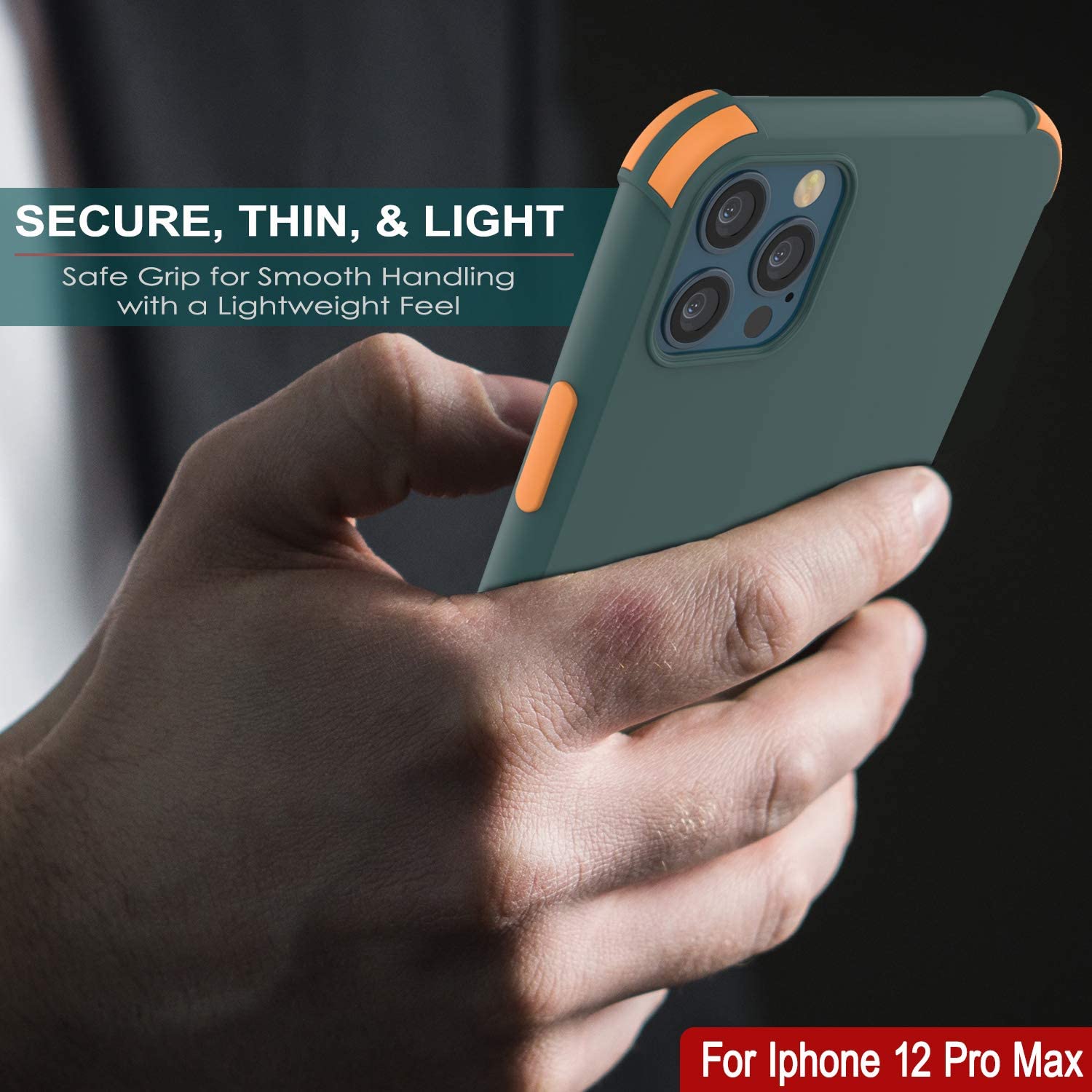 Punkcase Protective & Lightweight TPU Case [Sunshine Series] for iPhone 12 Pro Max [Dark Green]