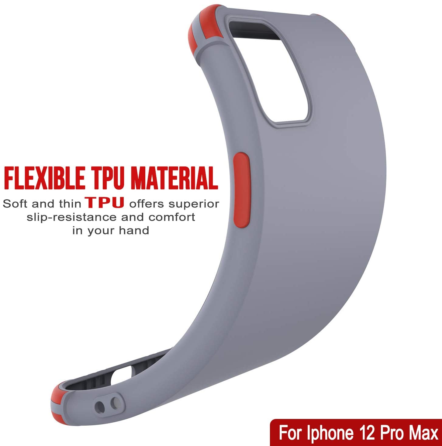 Punkcase Protective & Lightweight TPU Case [Sunshine Series] for iPhone 12 Pro Max [Grey]