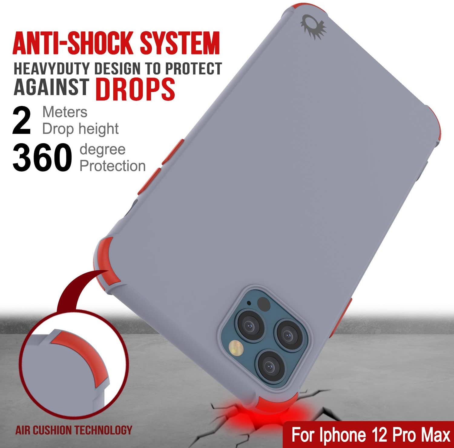 Punkcase Protective & Lightweight TPU Case [Sunshine Series] for iPhone 12 Pro Max [Grey]