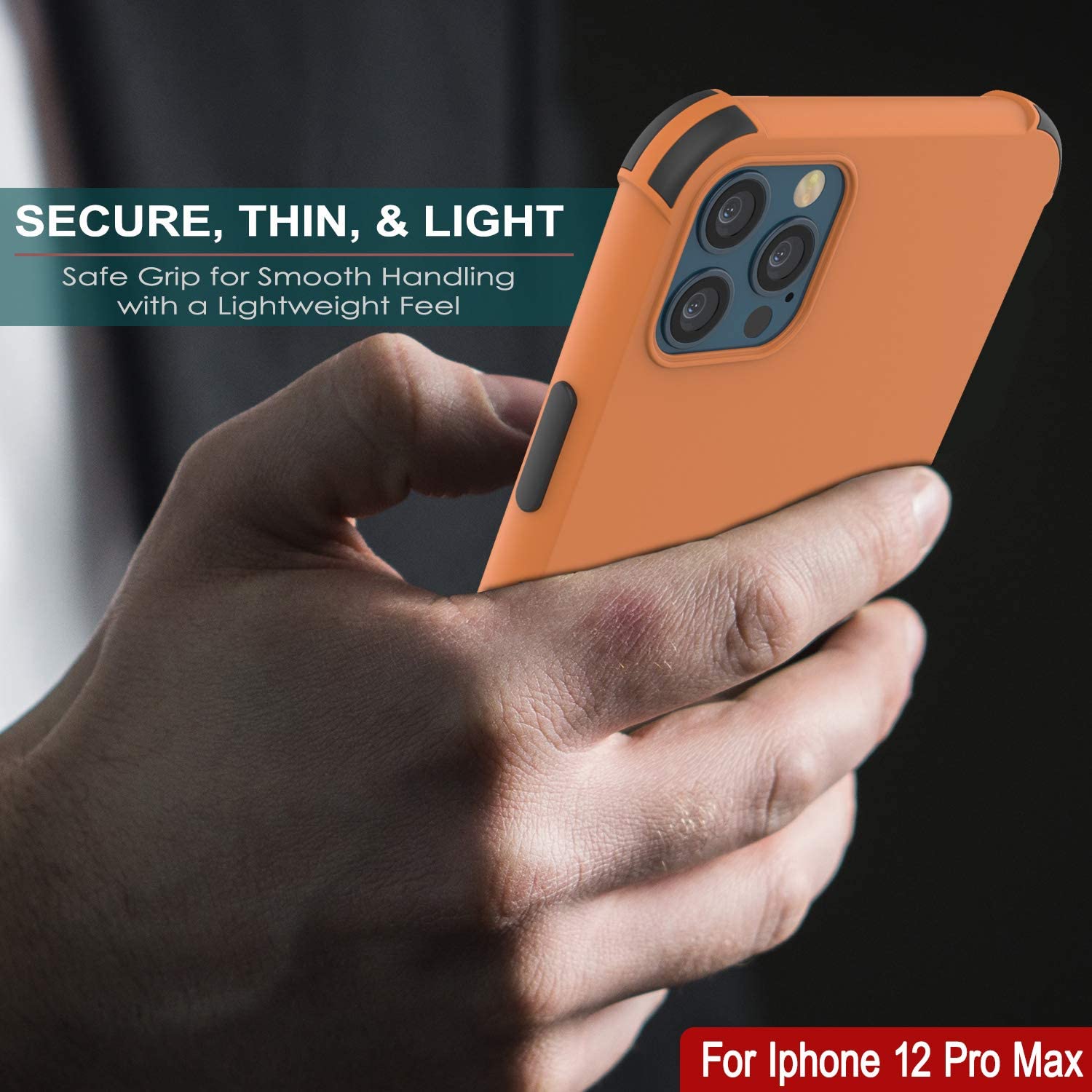 Punkcase Protective & Lightweight TPU Case [Sunshine Series] for iPhone 12 Pro Max [Orange]