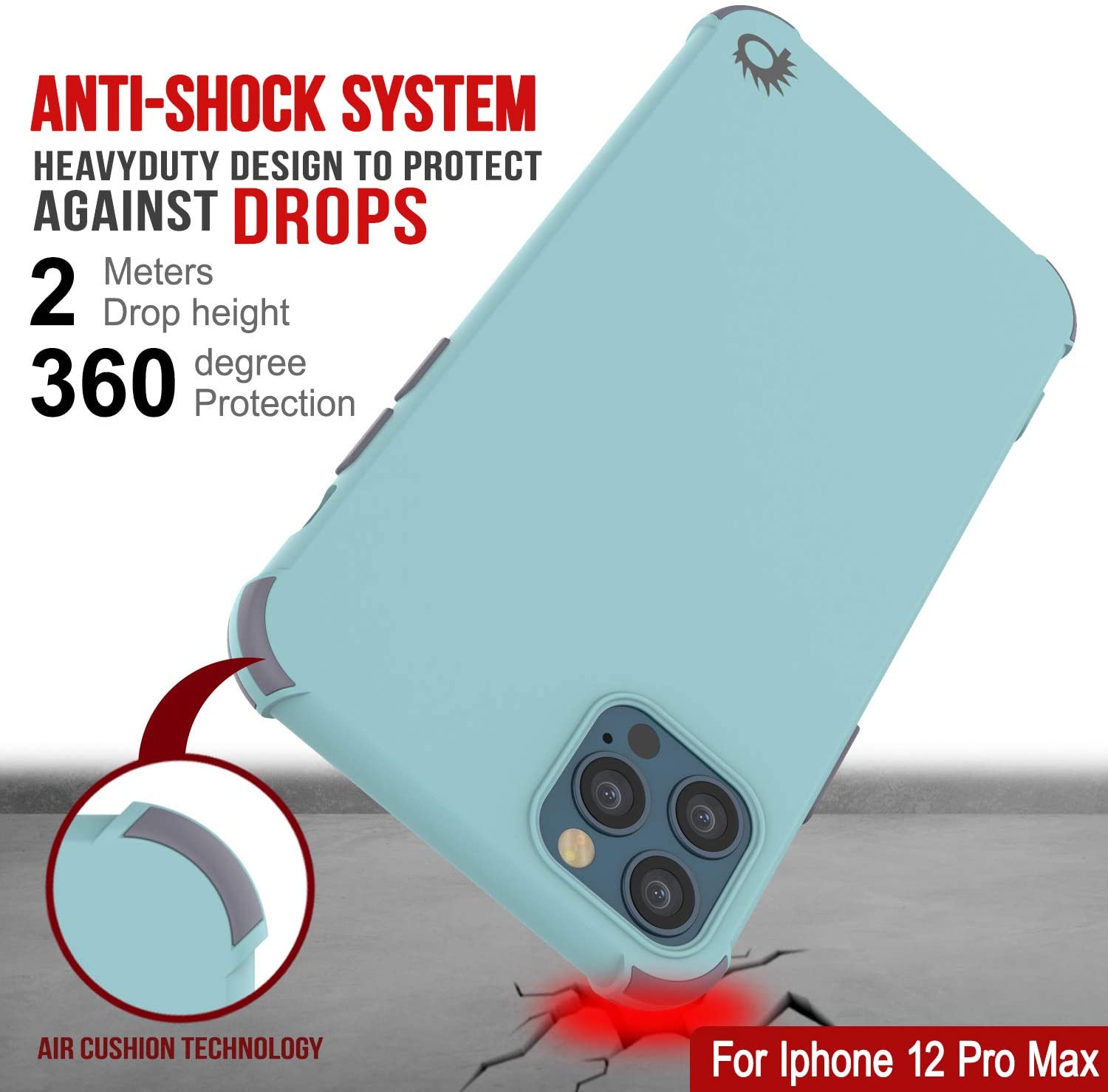Punkcase Protective & Lightweight TPU Case [Sunshine Series] for iPhone 12 Pro Max [Teal]