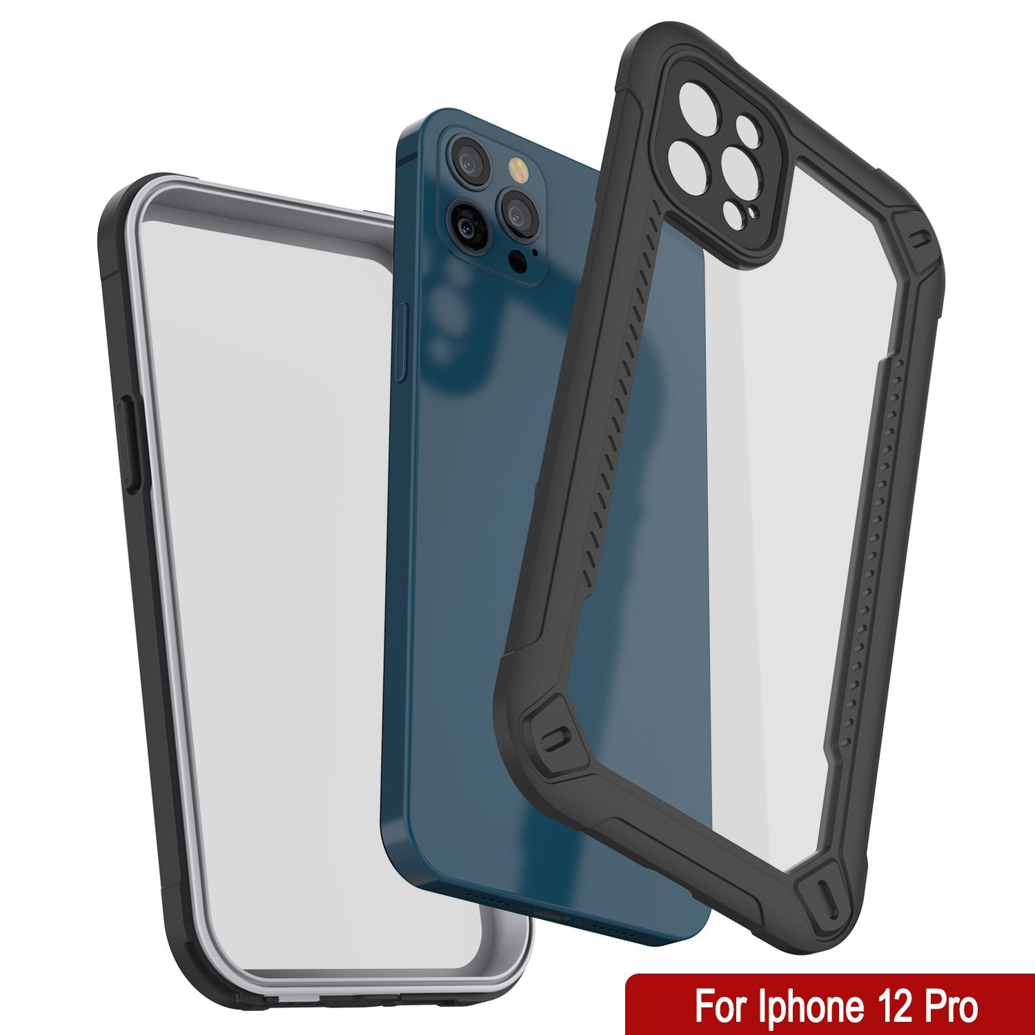 iPhone 12 Pro Waterproof IP68 Case, Punkcase [white]  [Maximus Series] [Slim Fit] [IP68 Certified] [Shockresistant] Clear Armor Cover with Screen Protector | Ultimate Protection