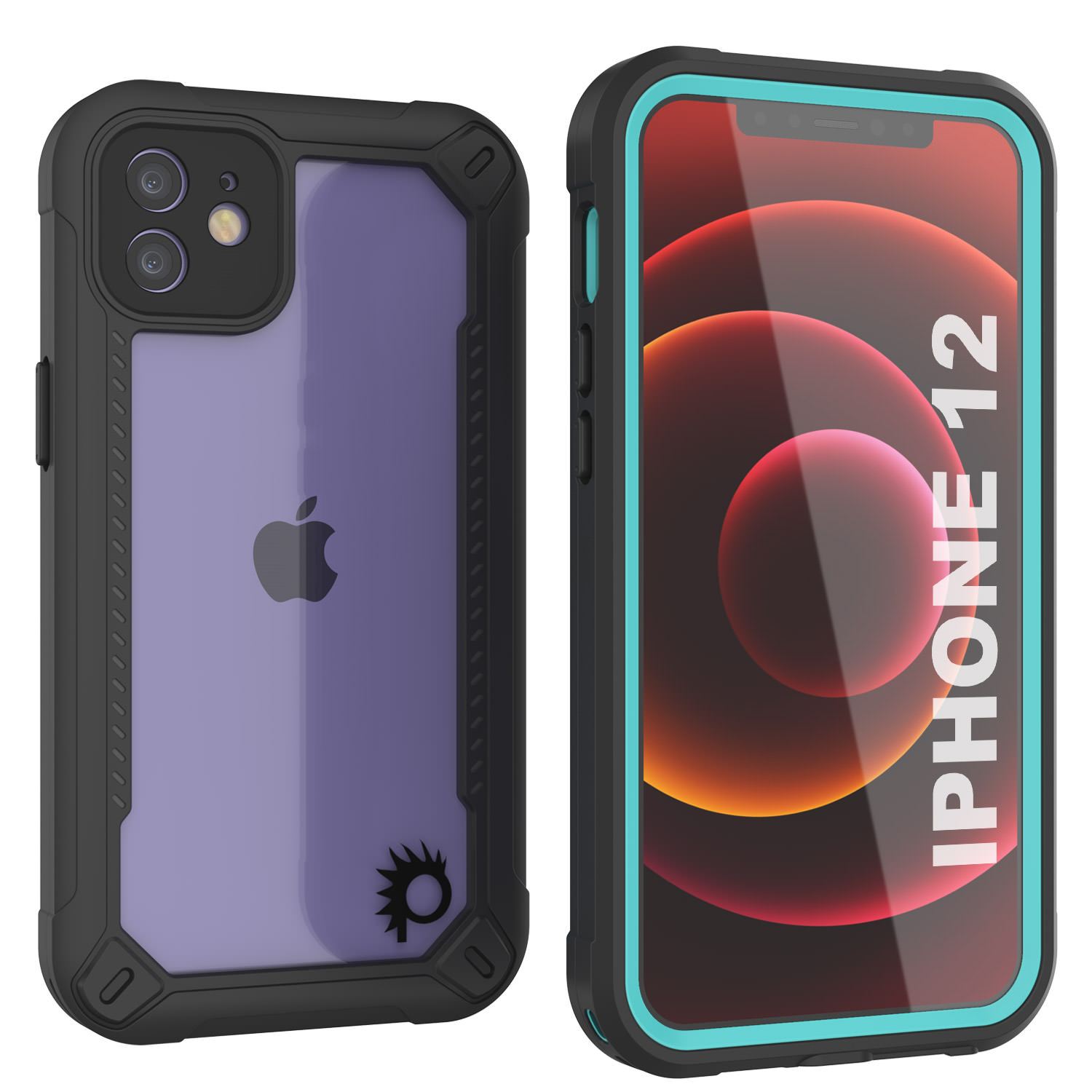 iPhone 12 Waterproof IP68 Case, Punkcase [teal]  [Maximus Series] [Slim Fit] [IP68 Certified] [Shockresistant] Clear Armor Cover with Screen Protector | Ultimate Protection