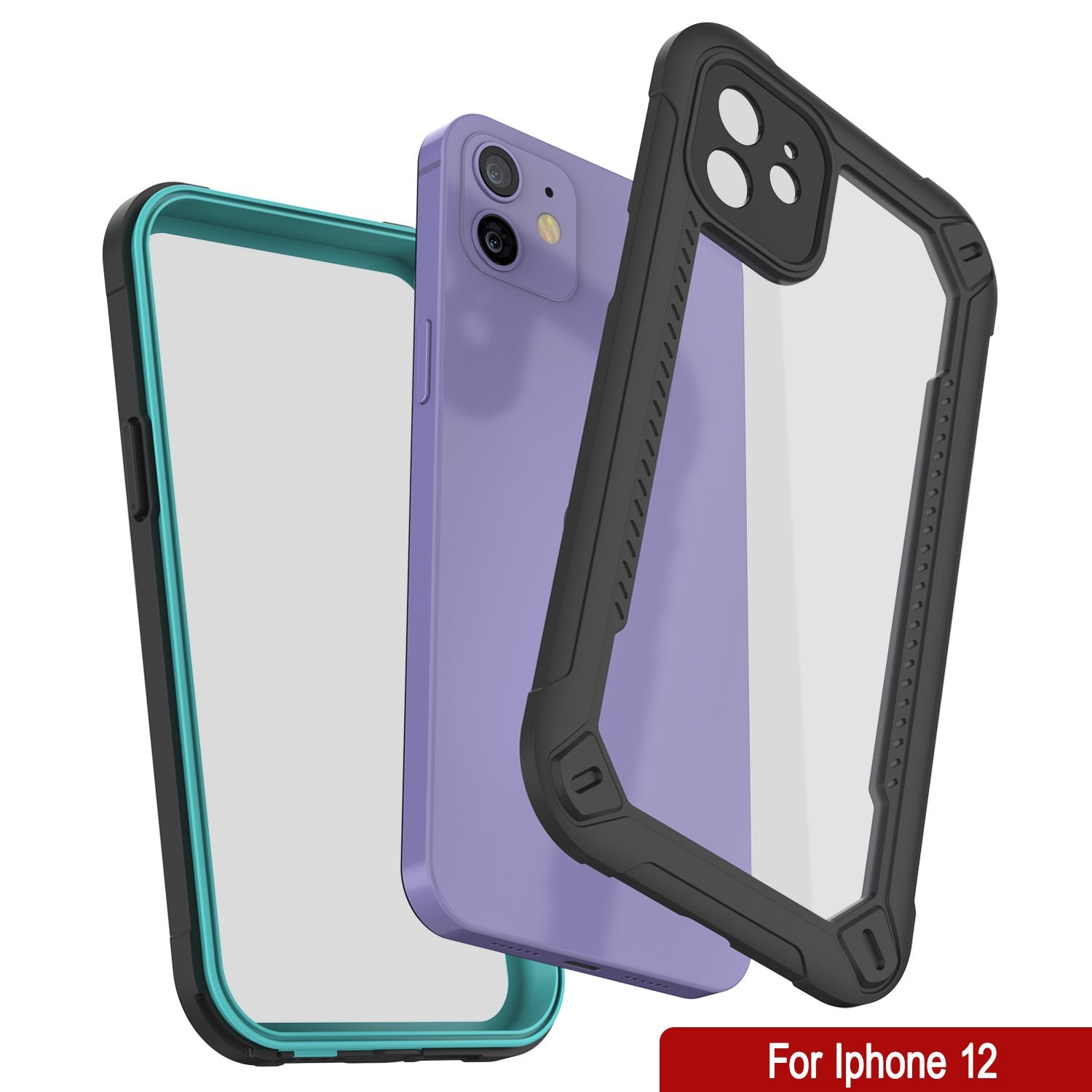 iPhone 12 Waterproof IP68 Case, Punkcase [teal]  [Maximus Series] [Slim Fit] [IP68 Certified] [Shockresistant] Clear Armor Cover with Screen Protector | Ultimate Protection