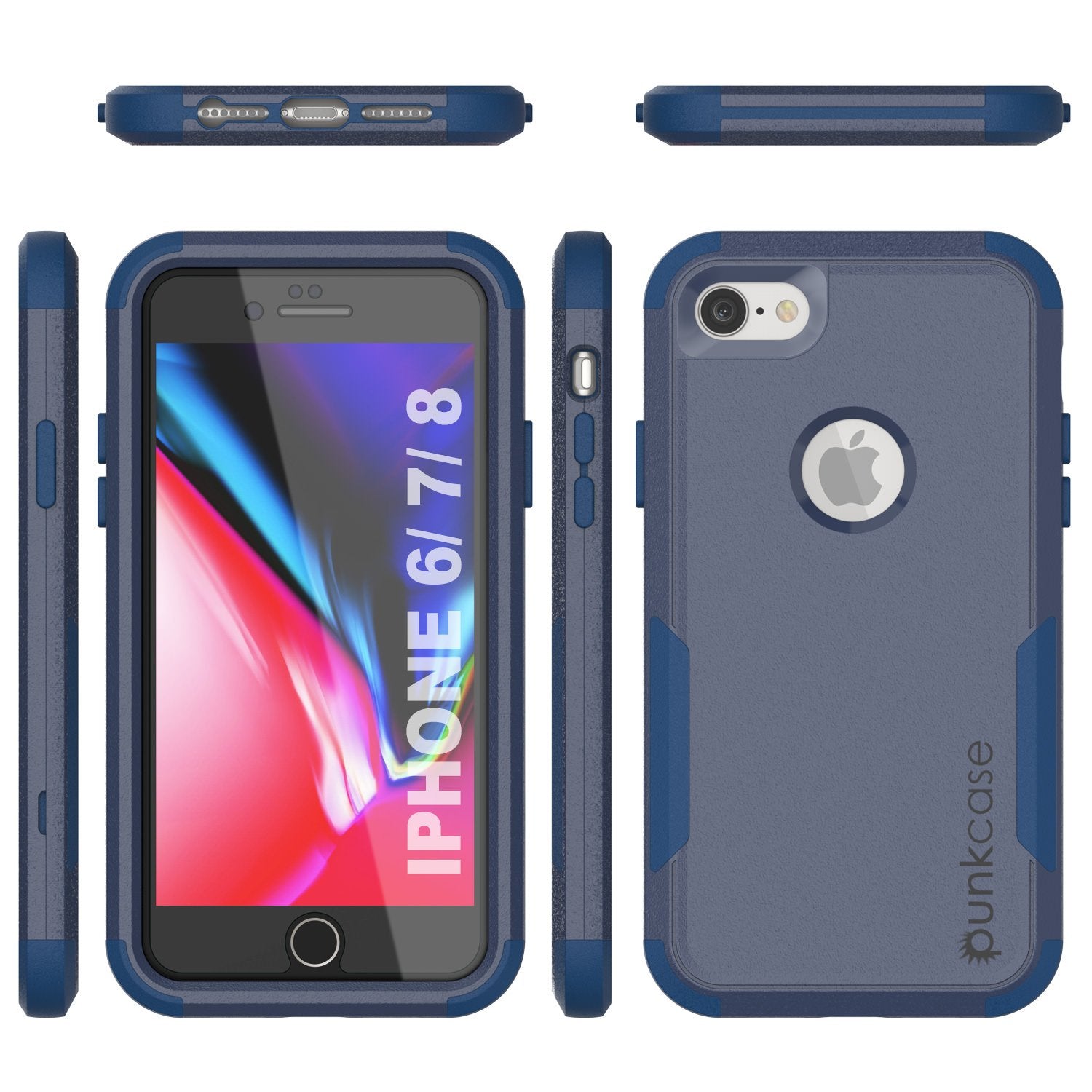 Punkcase for iPhone 8 Belt Clip Multilayer Holster Case [Patron Series] [Navy]