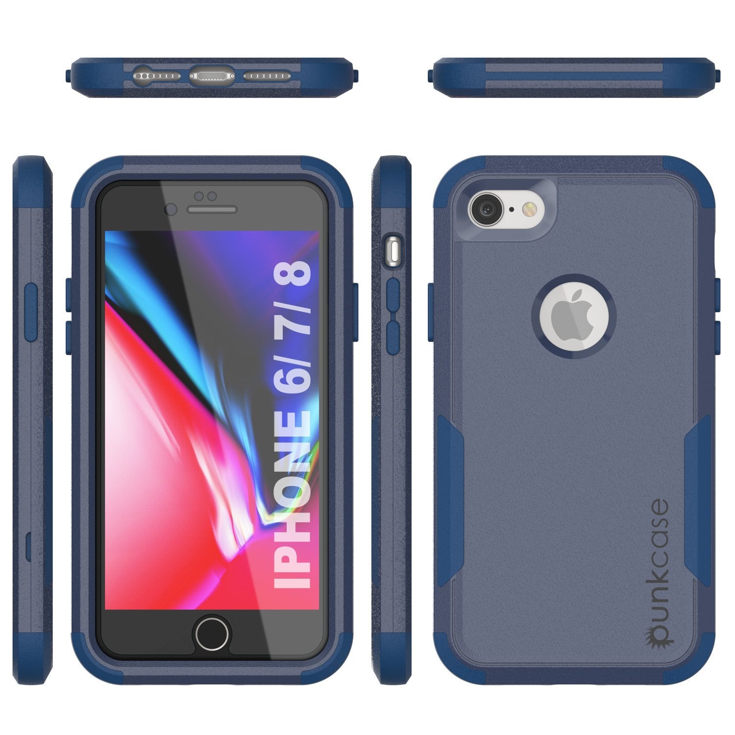 Punkcase for iPhone 7 Belt Clip Multilayer Holster Case [Patron Series] [Navy]