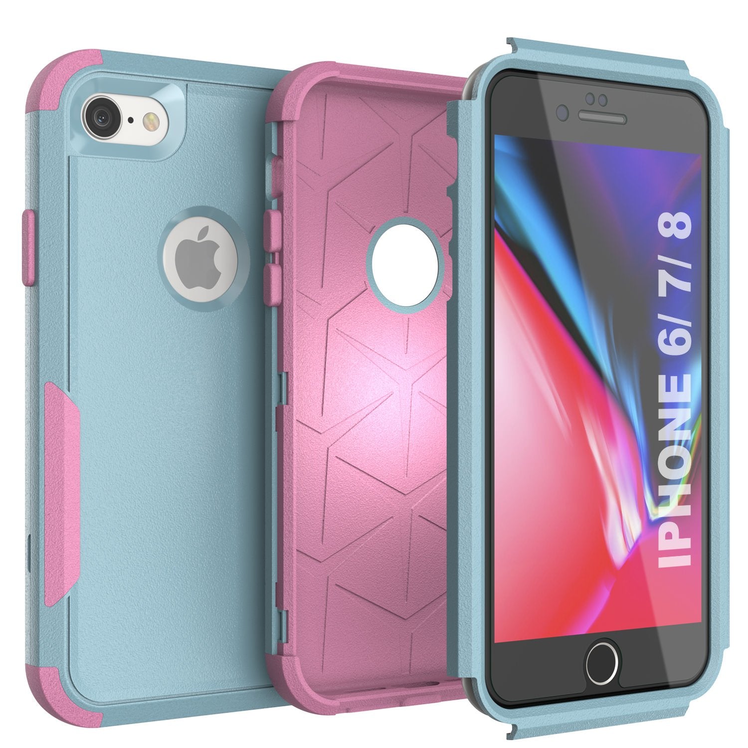 Punkcase for iPhone 7 Belt Clip Multilayer Holster Case [Patron Series] [Mint-Pink]