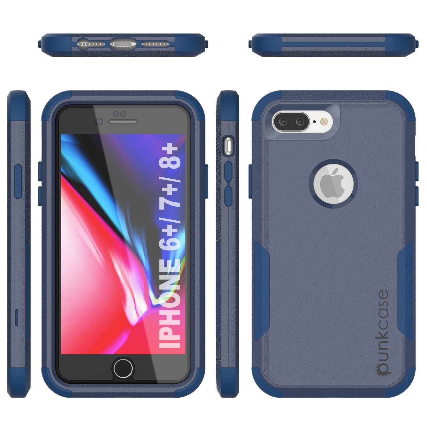 Punkcase for iPhone 6+ Plus Belt Clip Multilayer Holster Case [Patron Series] [Navy]