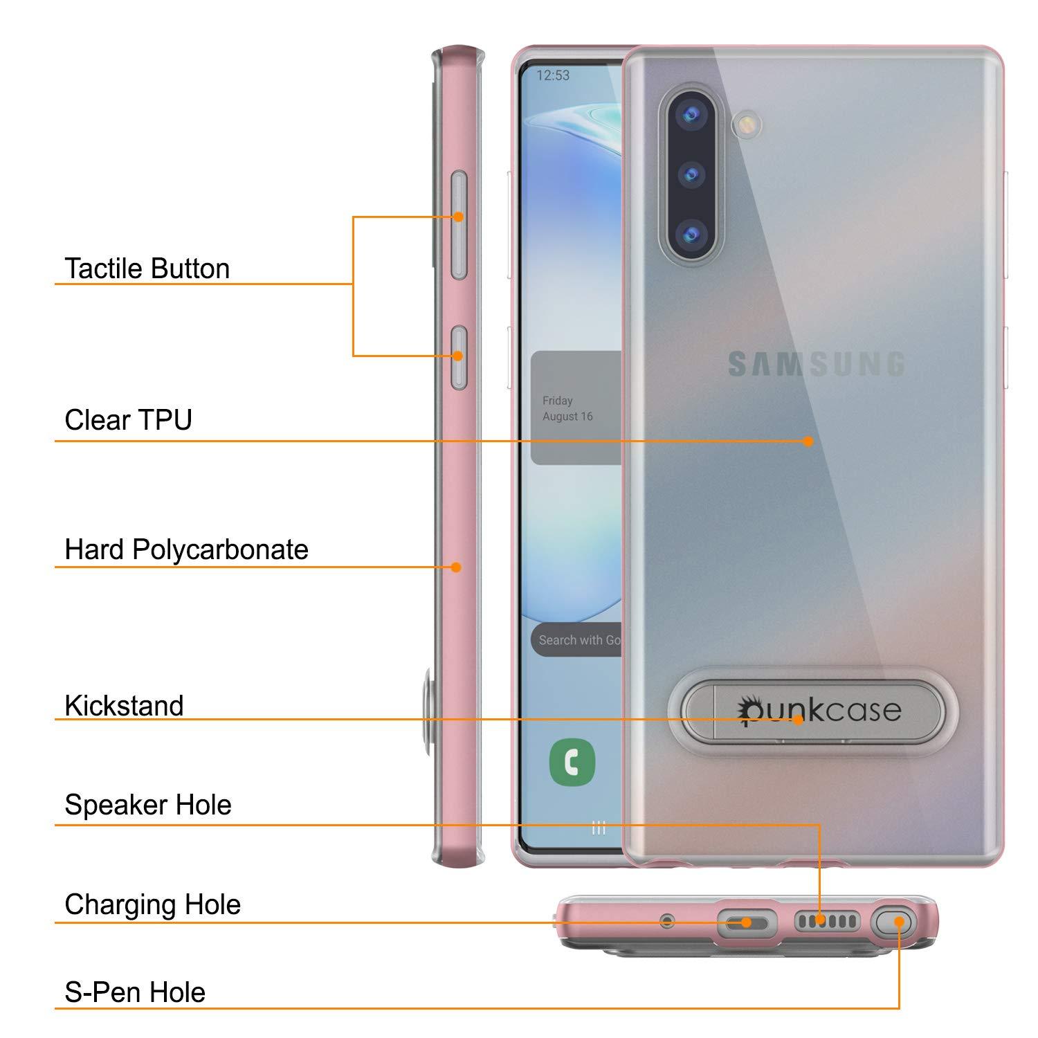 Galaxy Note 10 Lucid 3.0 PunkCase Armor Cover w/Integrated Kickstand and Screen Protector [Rose Gold]