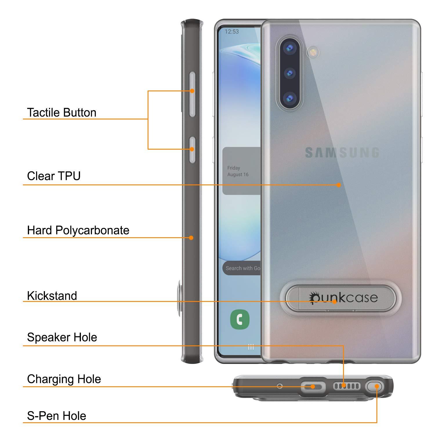 Galaxy Note 10 Lucid 3.0 PunkCase Armor Cover w/Integrated Kickstand and Screen Protector [Grey]