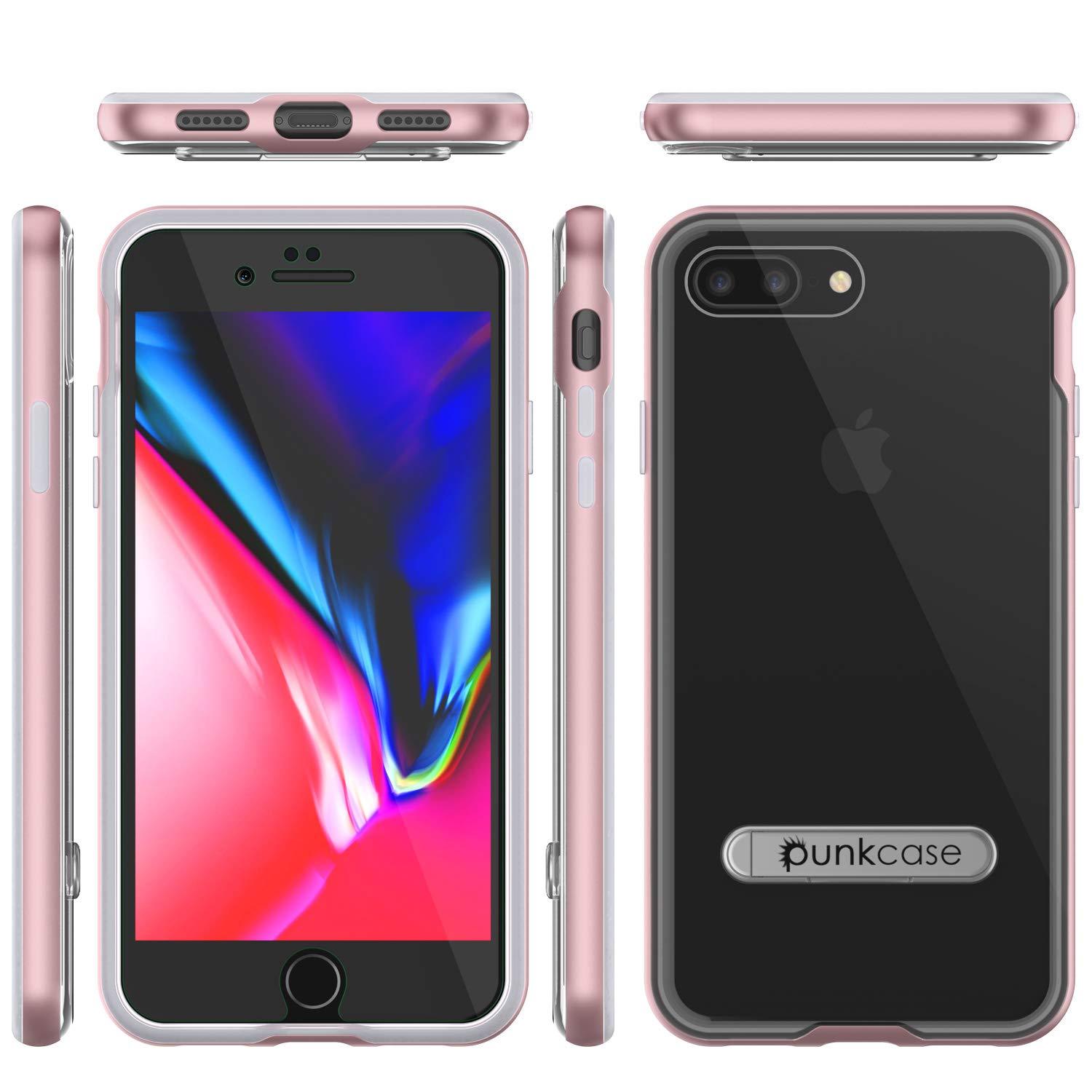 PunkCase iPhone 8+ Plus Lucid 3.0 Screen Protector & Anti Shock Case | Rose Gold