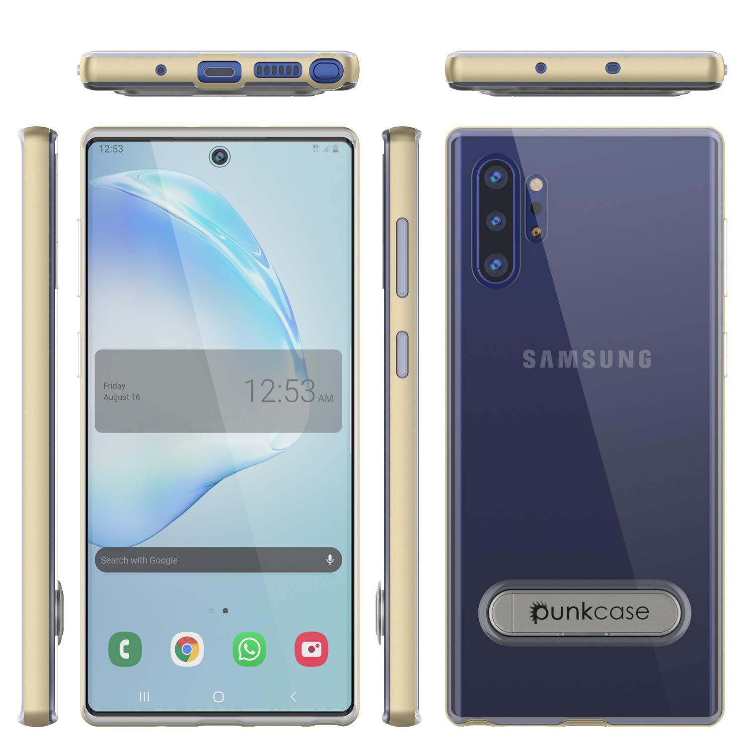 Galaxy Note 10+ Plus Lucid 3.0 PunkCase Armor Cover w/Integrated Kickstand and Screen Protector [Gold]
