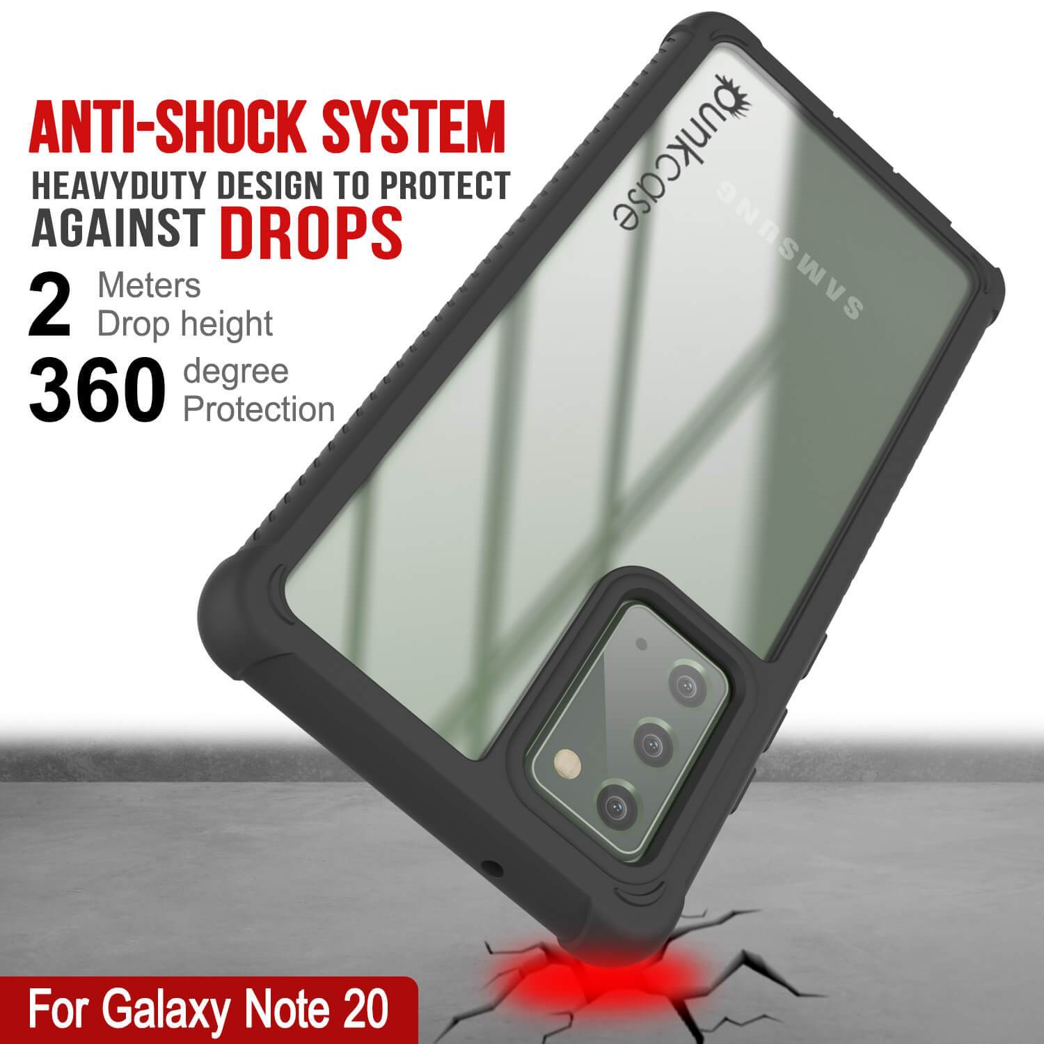 Punkcase Galaxy Note 20 Case, [Spartan Series] Clear Rugged Heavy Duty Cover W/Built in Screen Protector