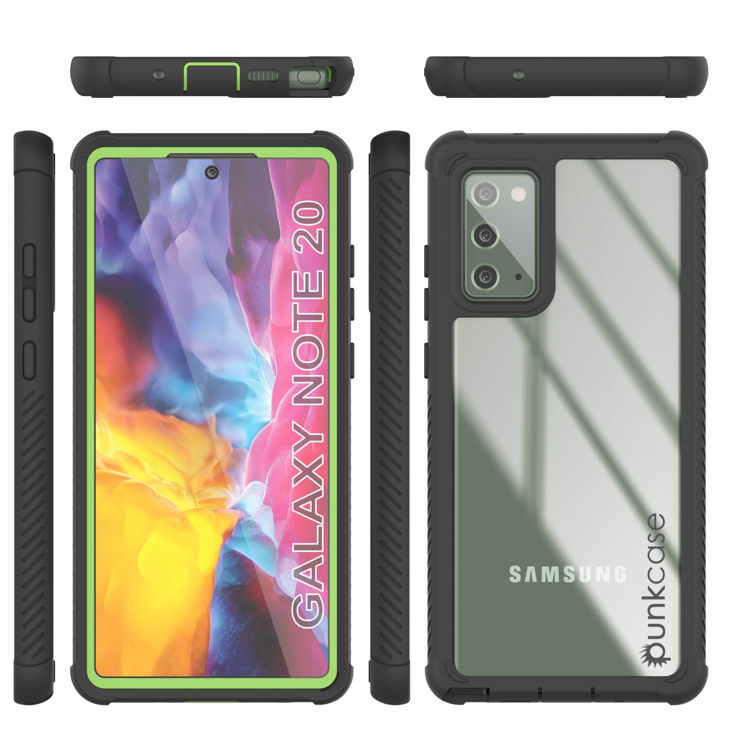 Punkcase Galaxy Note 20 Case, [Spartan Series] Light Green Rugged Heavy Duty Cover W/Built in Screen Protector