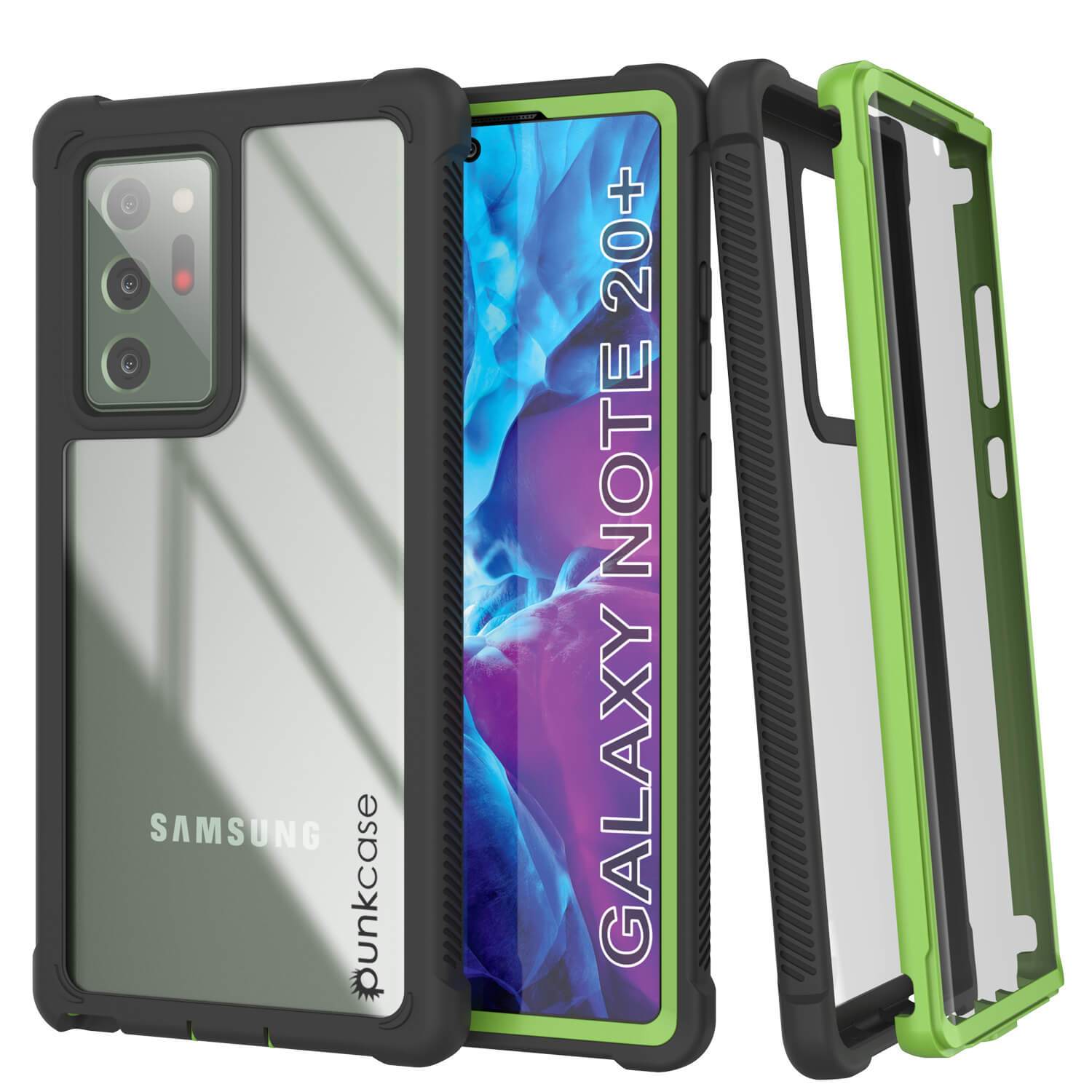 Punkcase Galaxy Note 20 Ultra Case, [Spartan Series] Light Green Rugged Heavy Duty Cover W/Built in Screen Protector