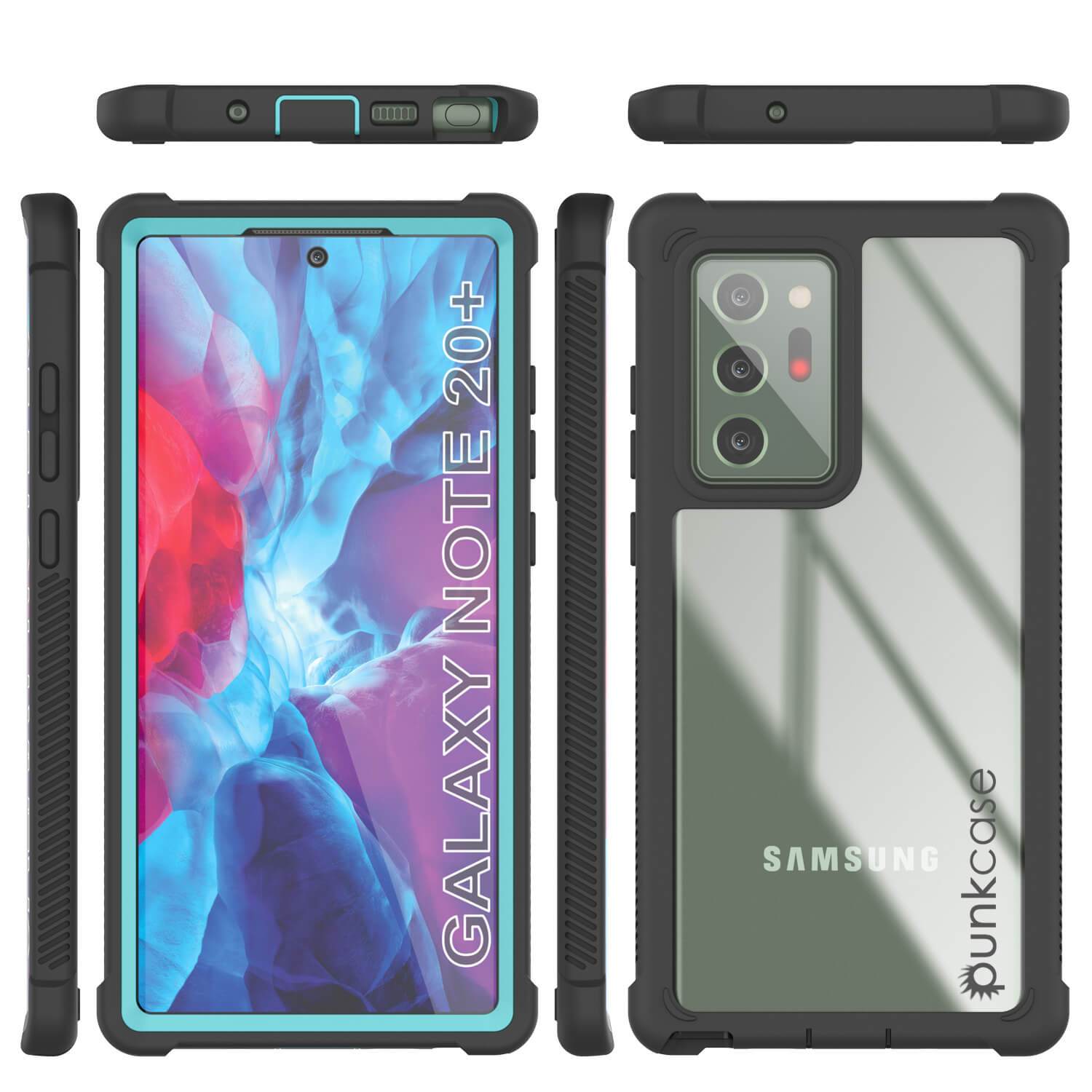 Punkcase Galaxy Note 20 Ultra Case, [Spartan Series] Teal Rugged Heavy Duty Cover W/Built in Screen Protector