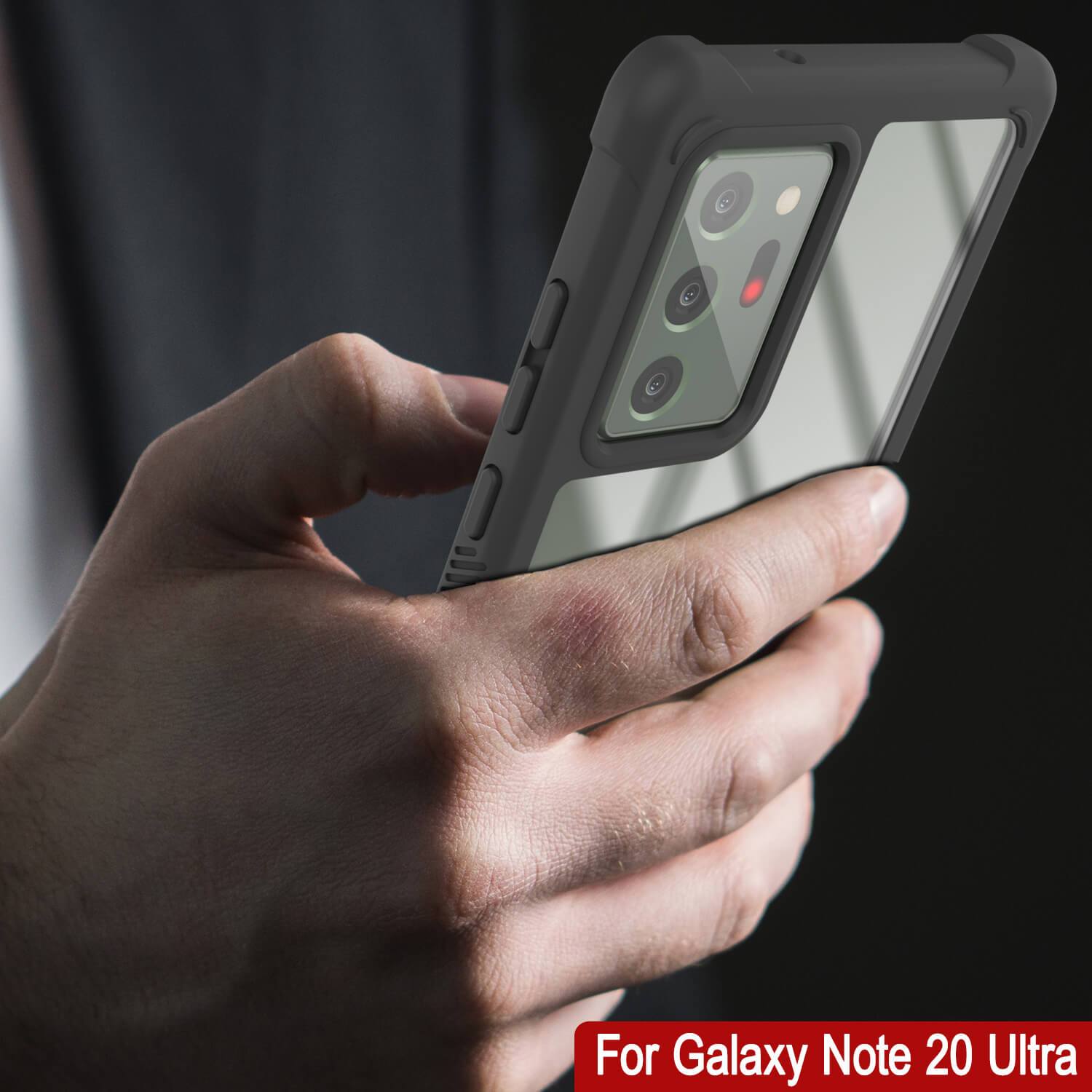 Punkcase Galaxy Note 20 Ultra Case, [Spartan Series] Clear Rugged Heavy Duty Cover W/Built in Screen Protector