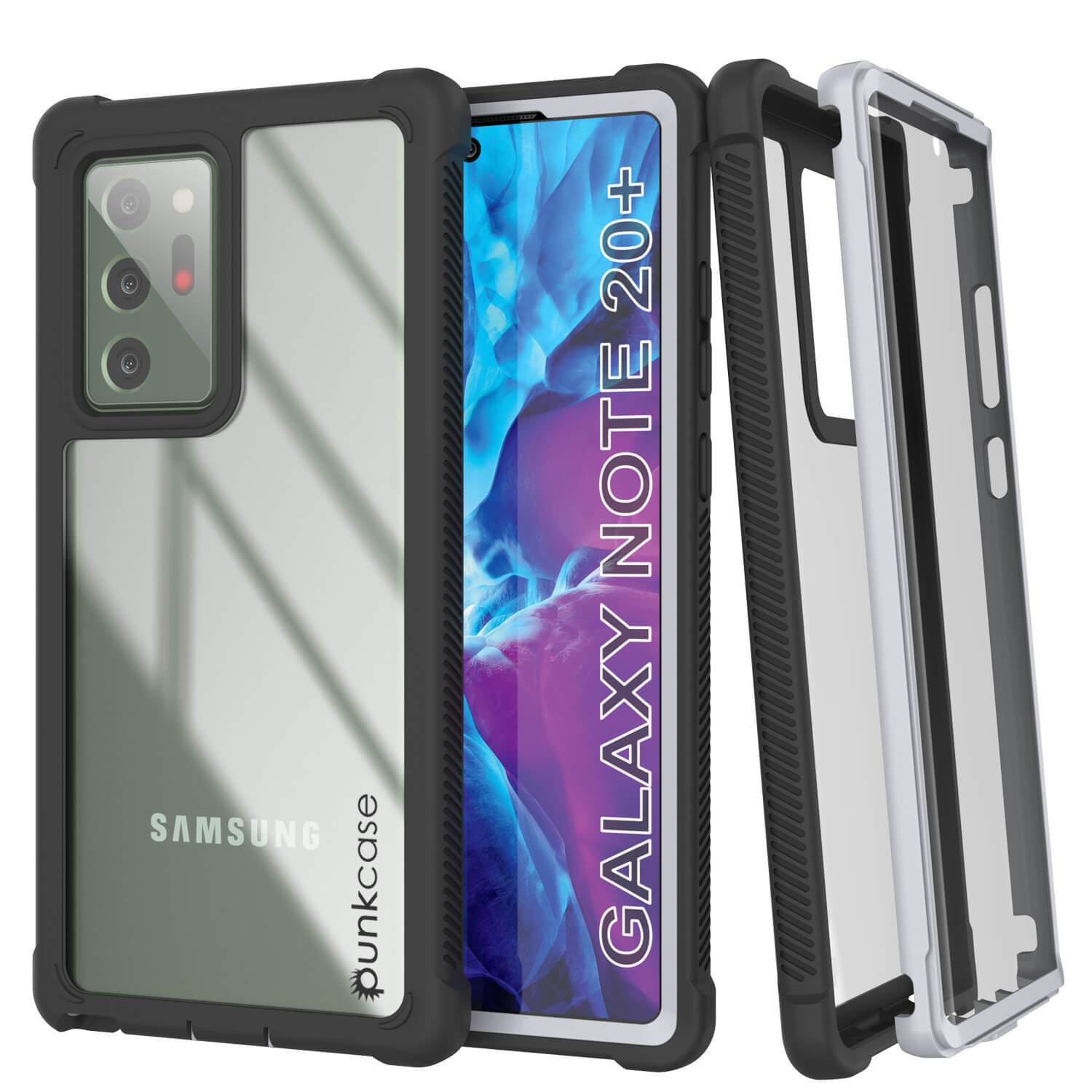 Punkcase Galaxy Note 20 Ultra Case, [Spartan Series] White Rugged Heavy Duty Cover W/Built in Screen Protector