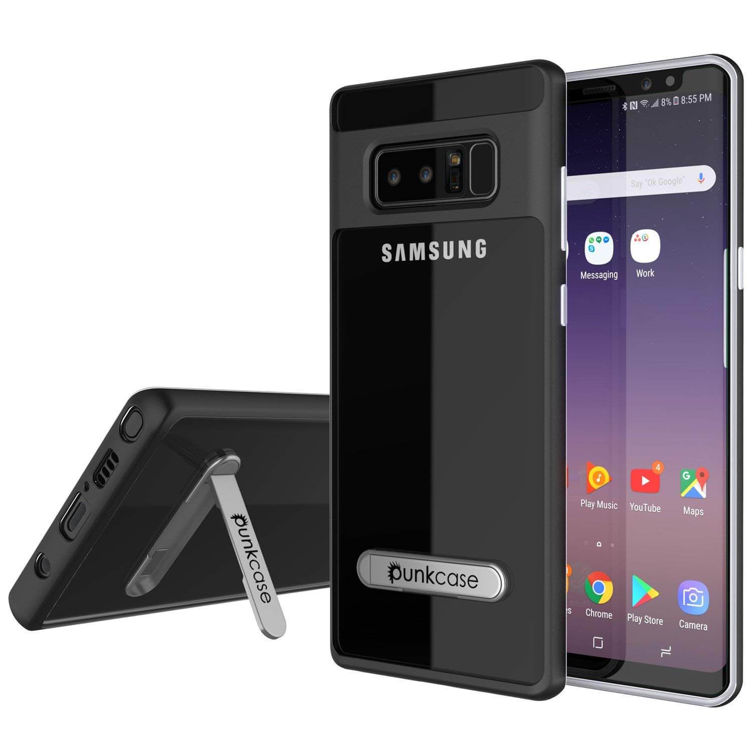 Galaxy Note 8 Case, Punkcase [LUCID 3.0 Series] Armor Cover [BLACK]