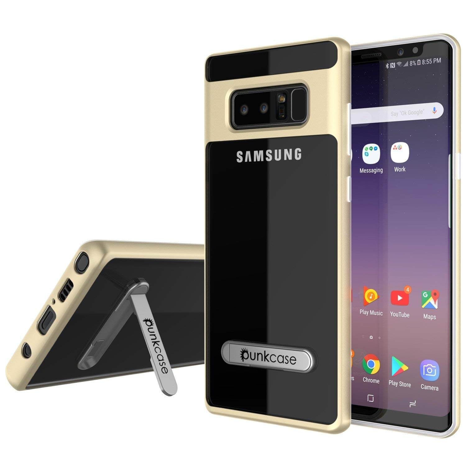 Galaxy Note 8 Case, Punkcase [LUCID 3.0 Series] Armor Cover [GOLD]