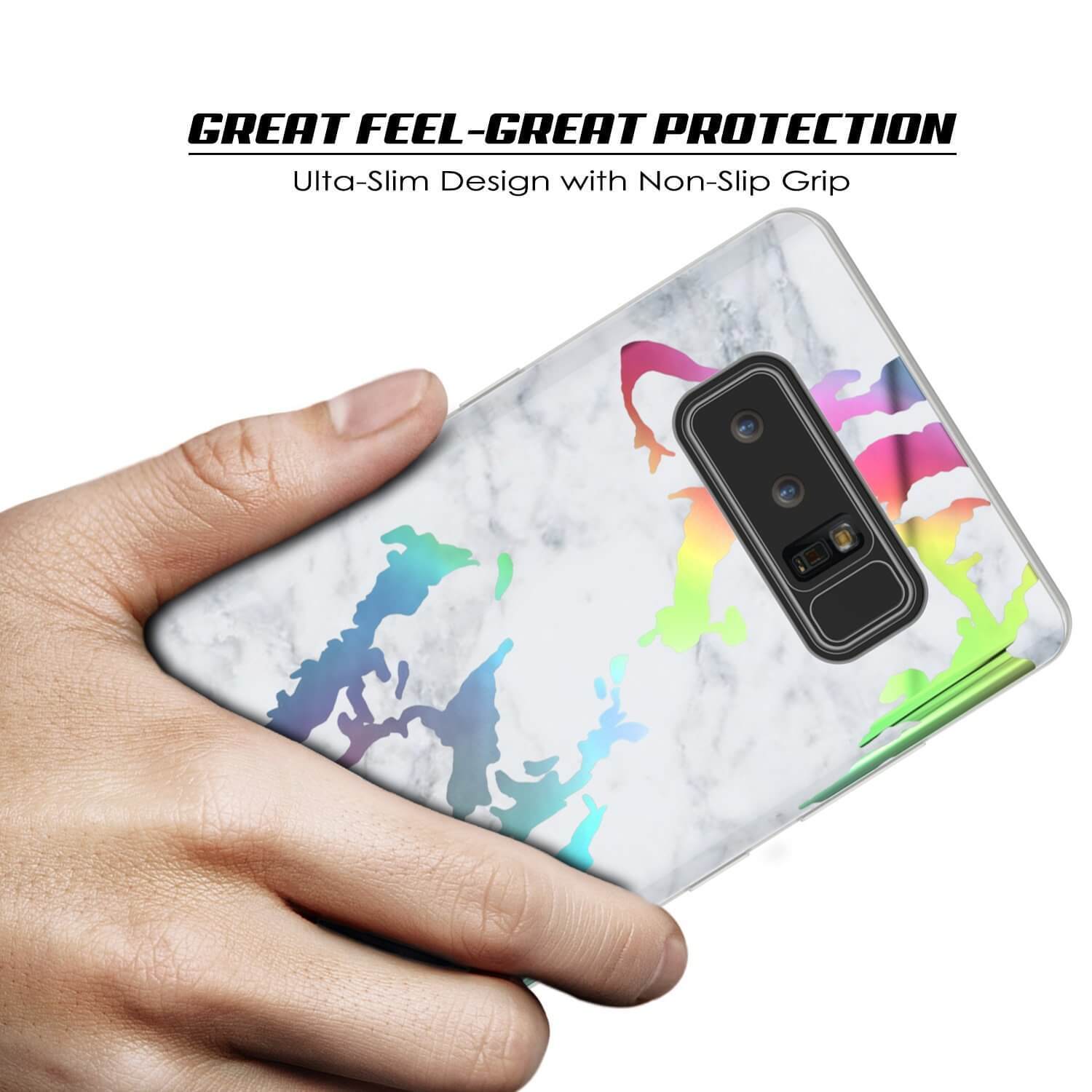 Galaxy Note 8 Marble Case, Protective Full Body Cover [BLANCO MARMO]