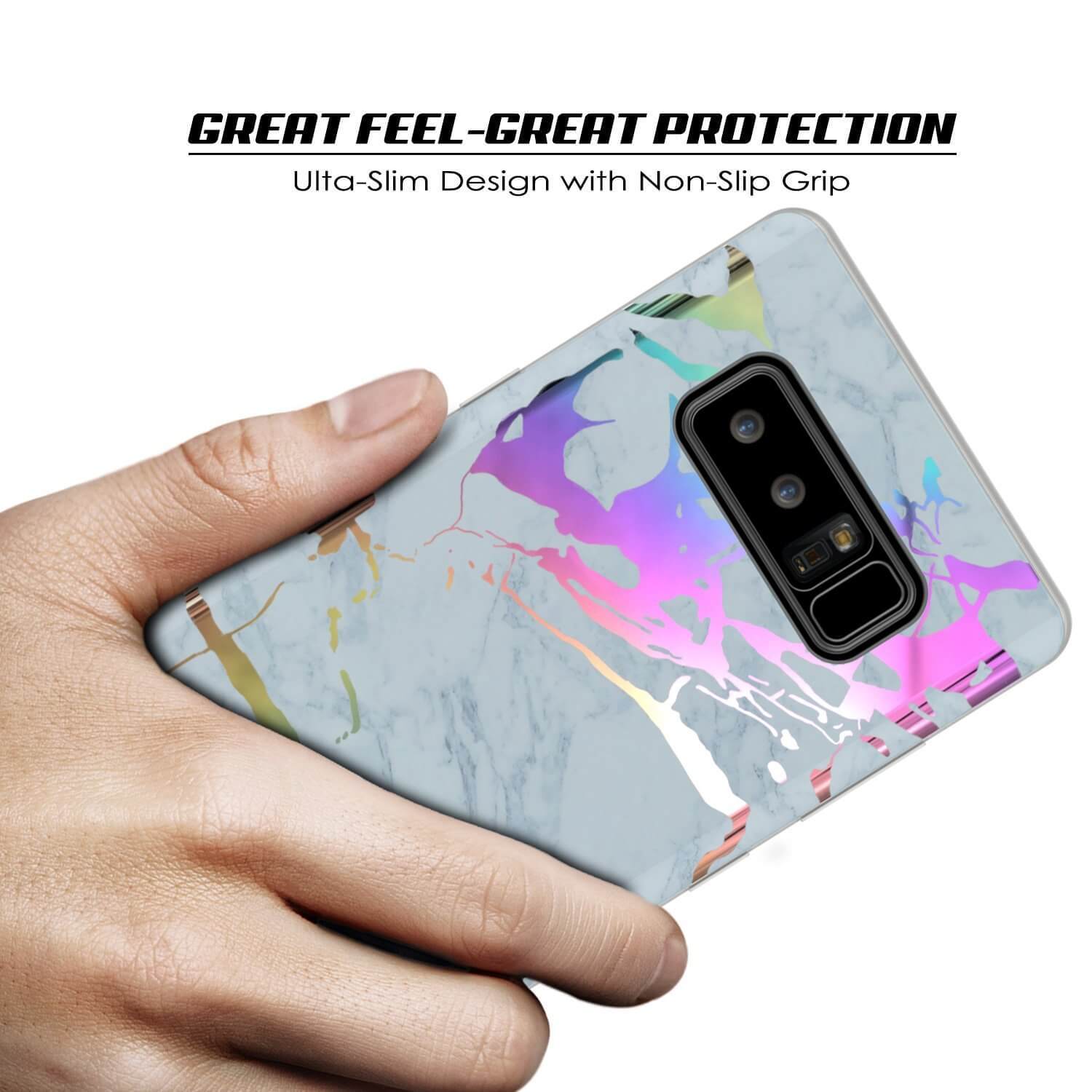 Galaxy Note 8 Marble Case, Protective Full Body Cover [BLUE MARMO]