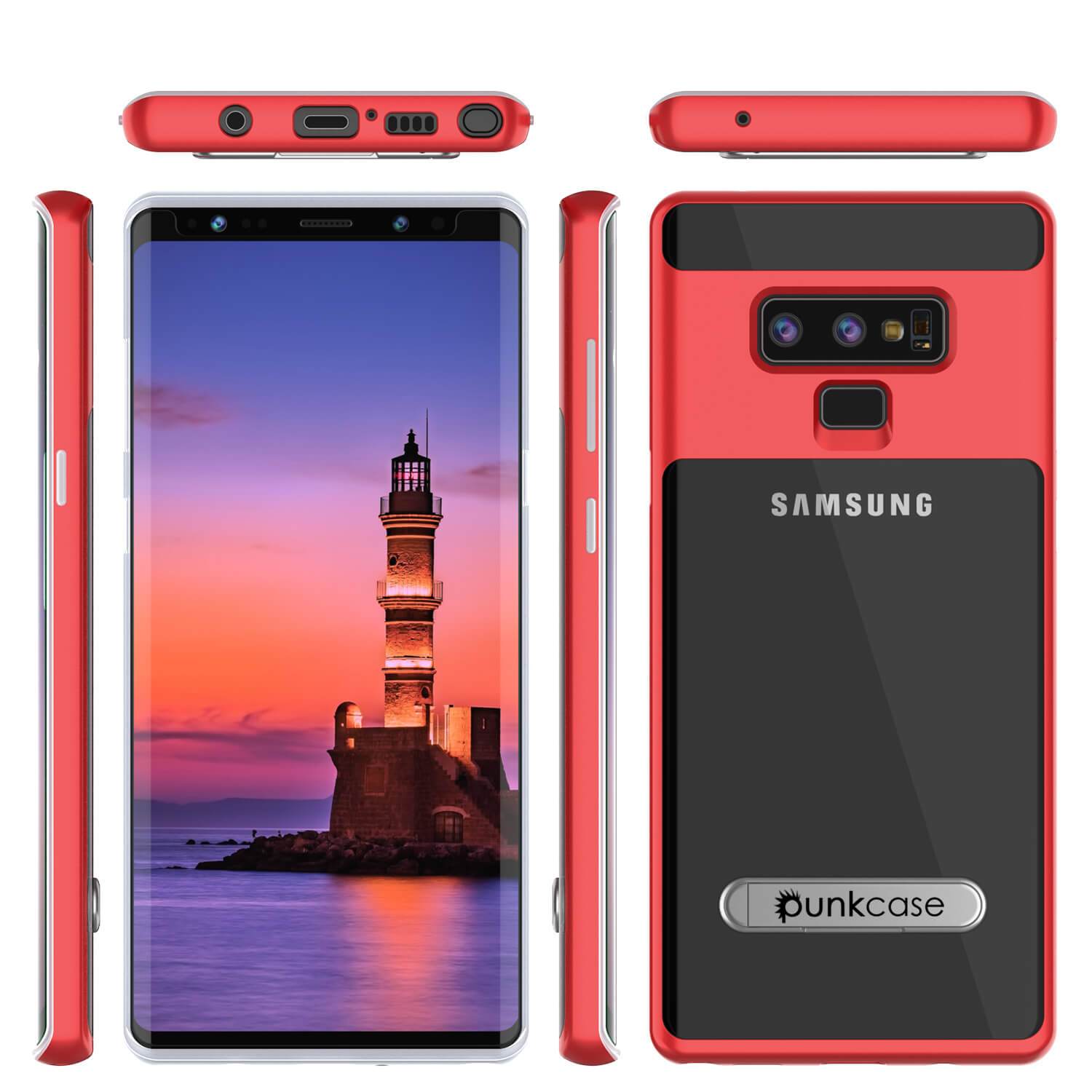 Galaxy Note 9 Lucid 3.0 PunkCase Armor Cover w/Integrated Kickstand and Screen Protector [Red]