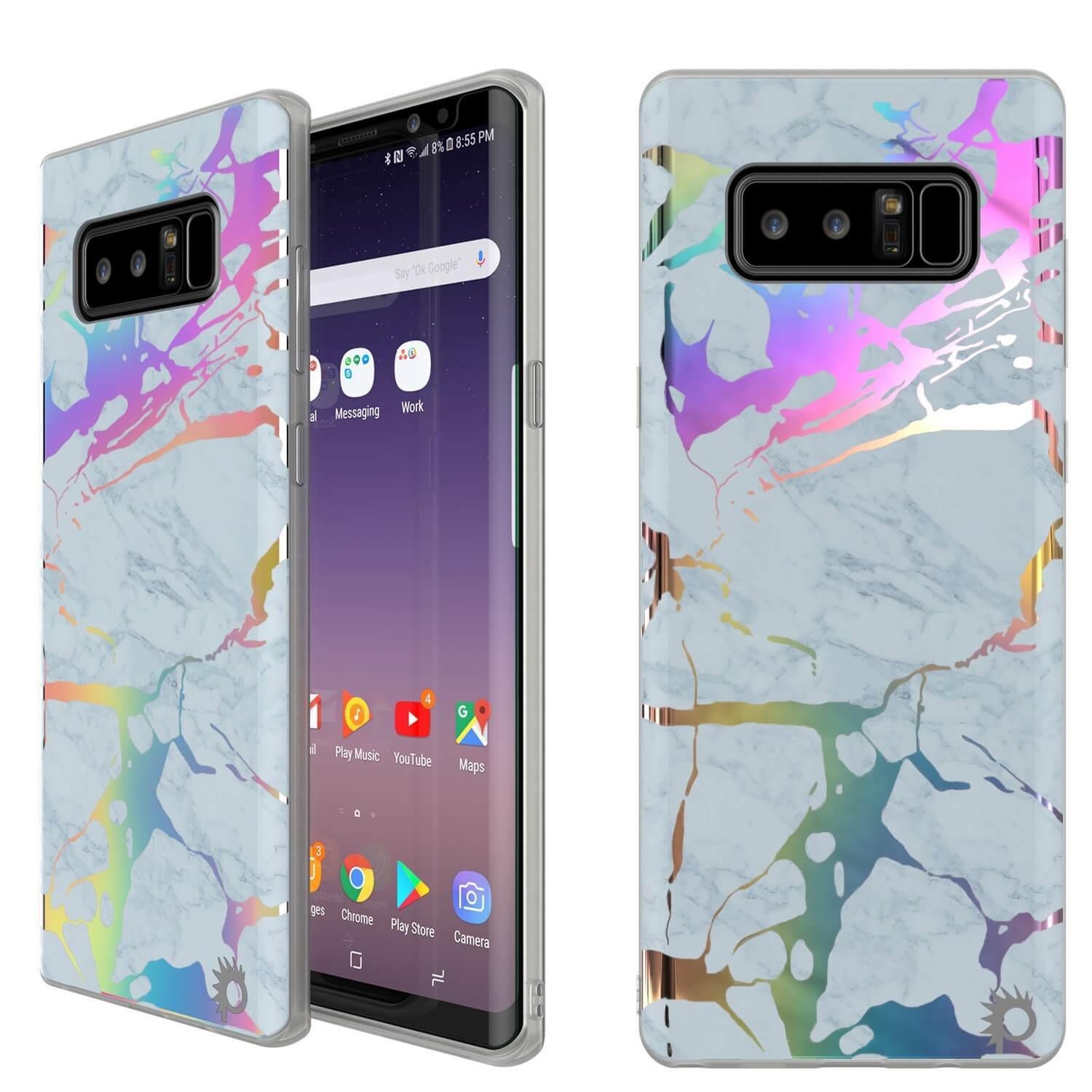 Galaxy Note 9 Full Body W/ Screen Protector Marble Case (Blue Marmo)