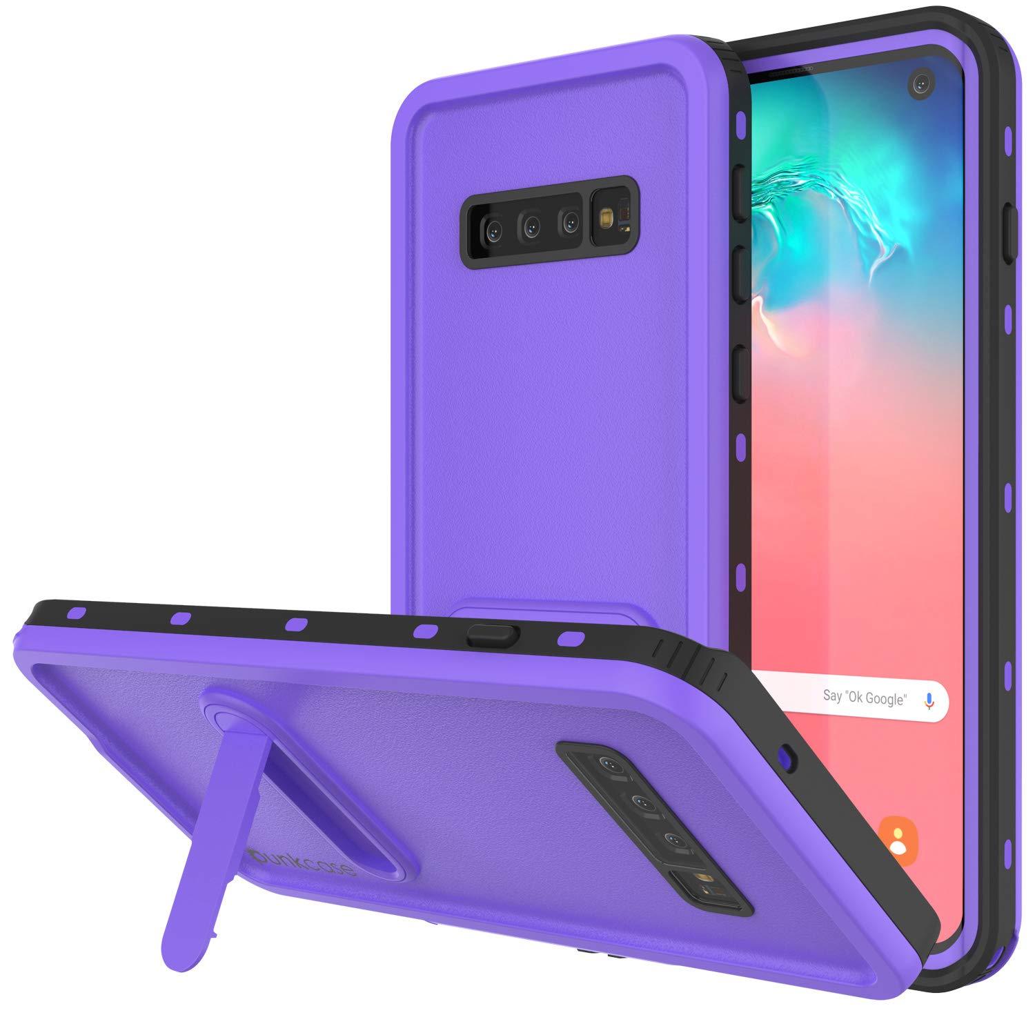 Galaxy S10 Waterproof Case, Punkcase [KickStud Series] Armor Cover [Purple]