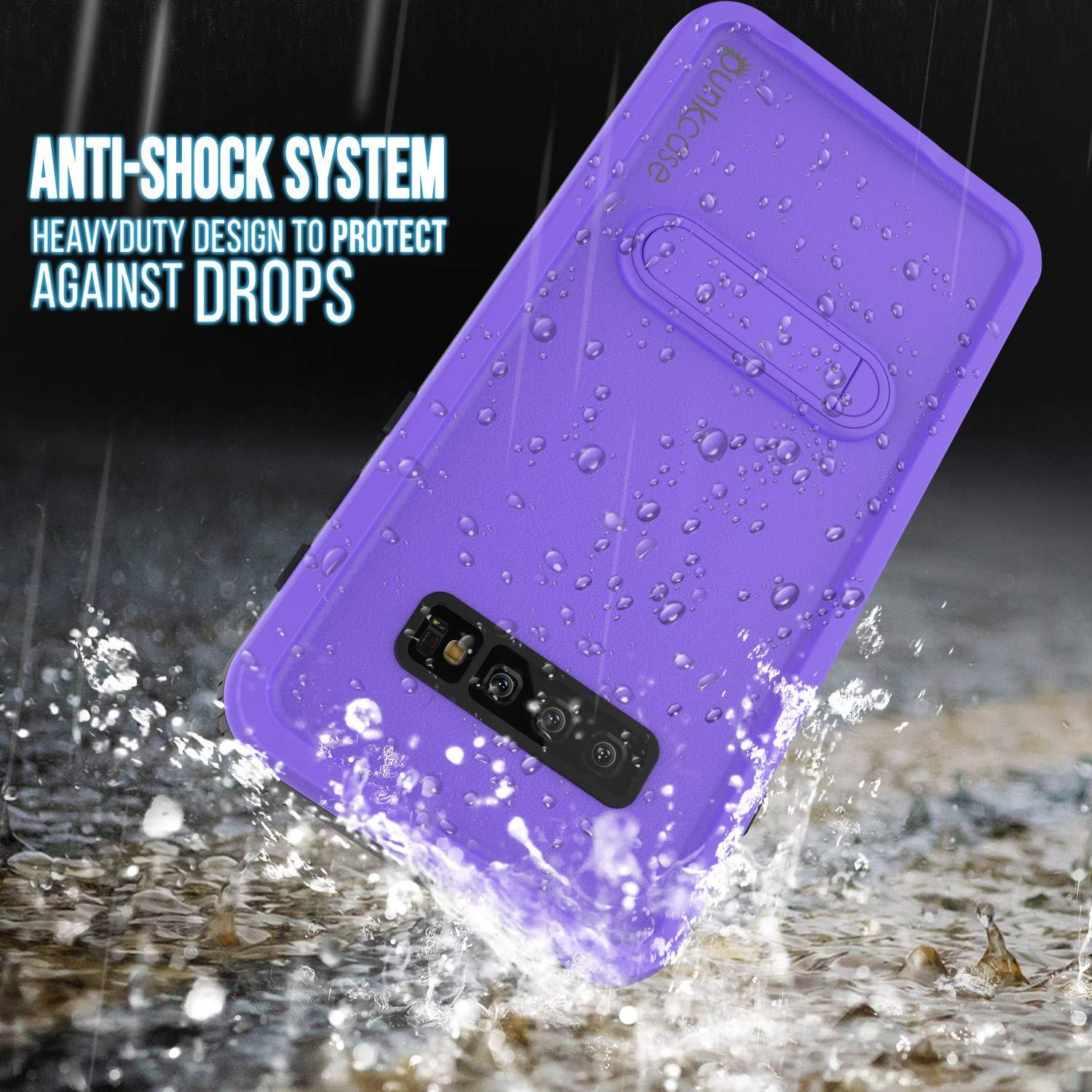 Galaxy S10 Waterproof Case, Punkcase [KickStud Series] Armor Cover [Purple]