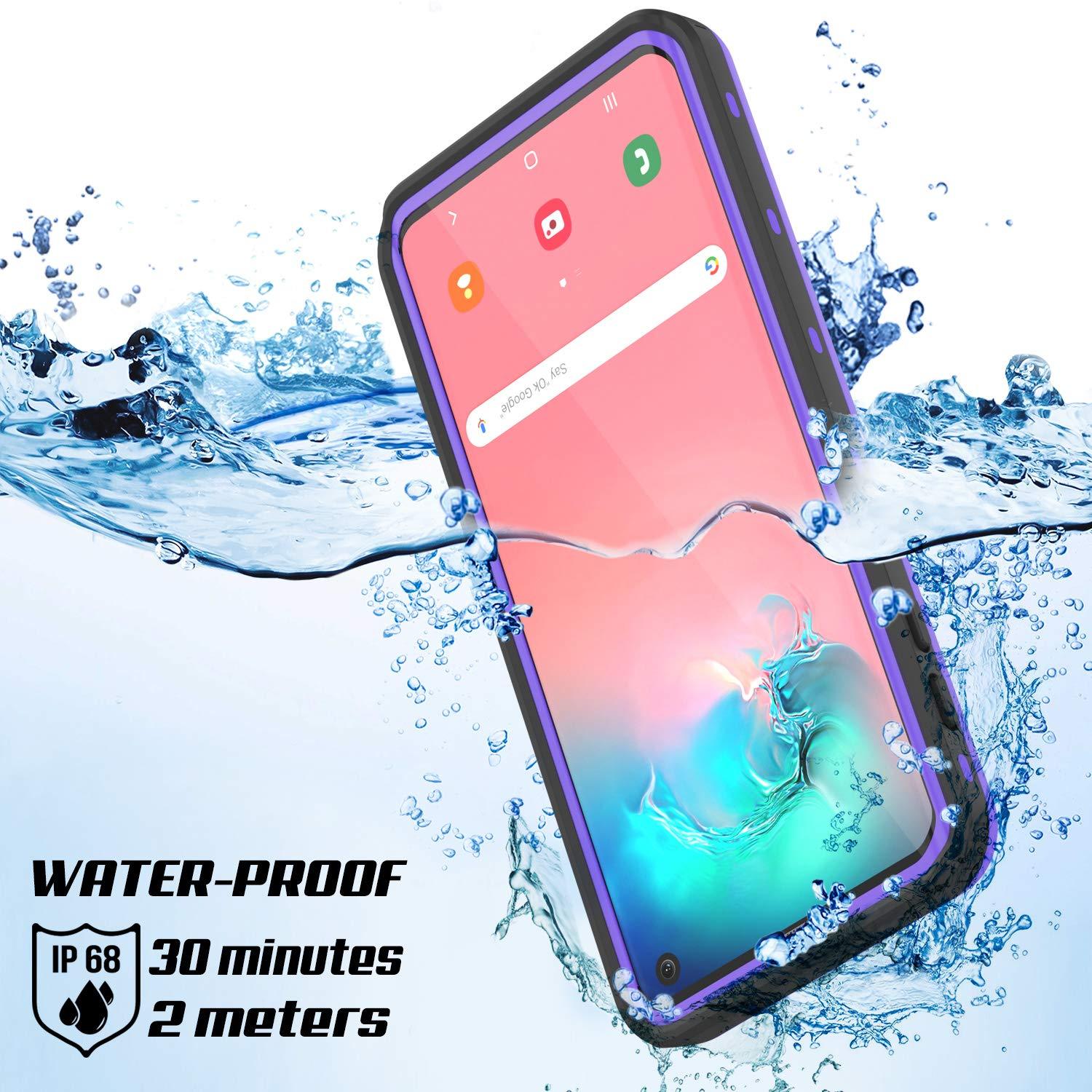 Galaxy S10 Waterproof Case, Punkcase [KickStud Series] Armor Cover [Purple]