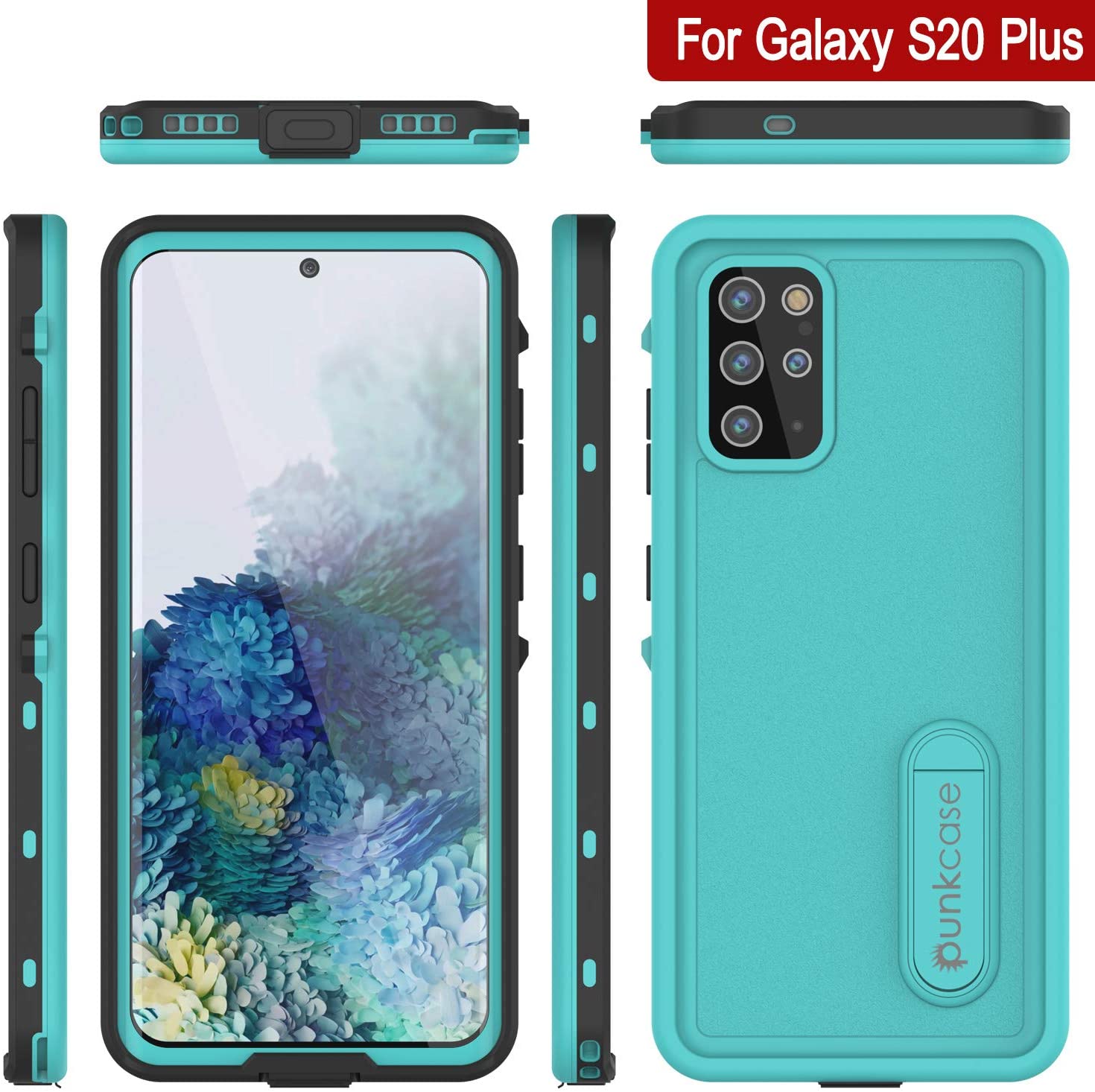 Galaxy S20+ Plus Waterproof Case, Punkcase [KickStud Series] Armor Cover [Teal]