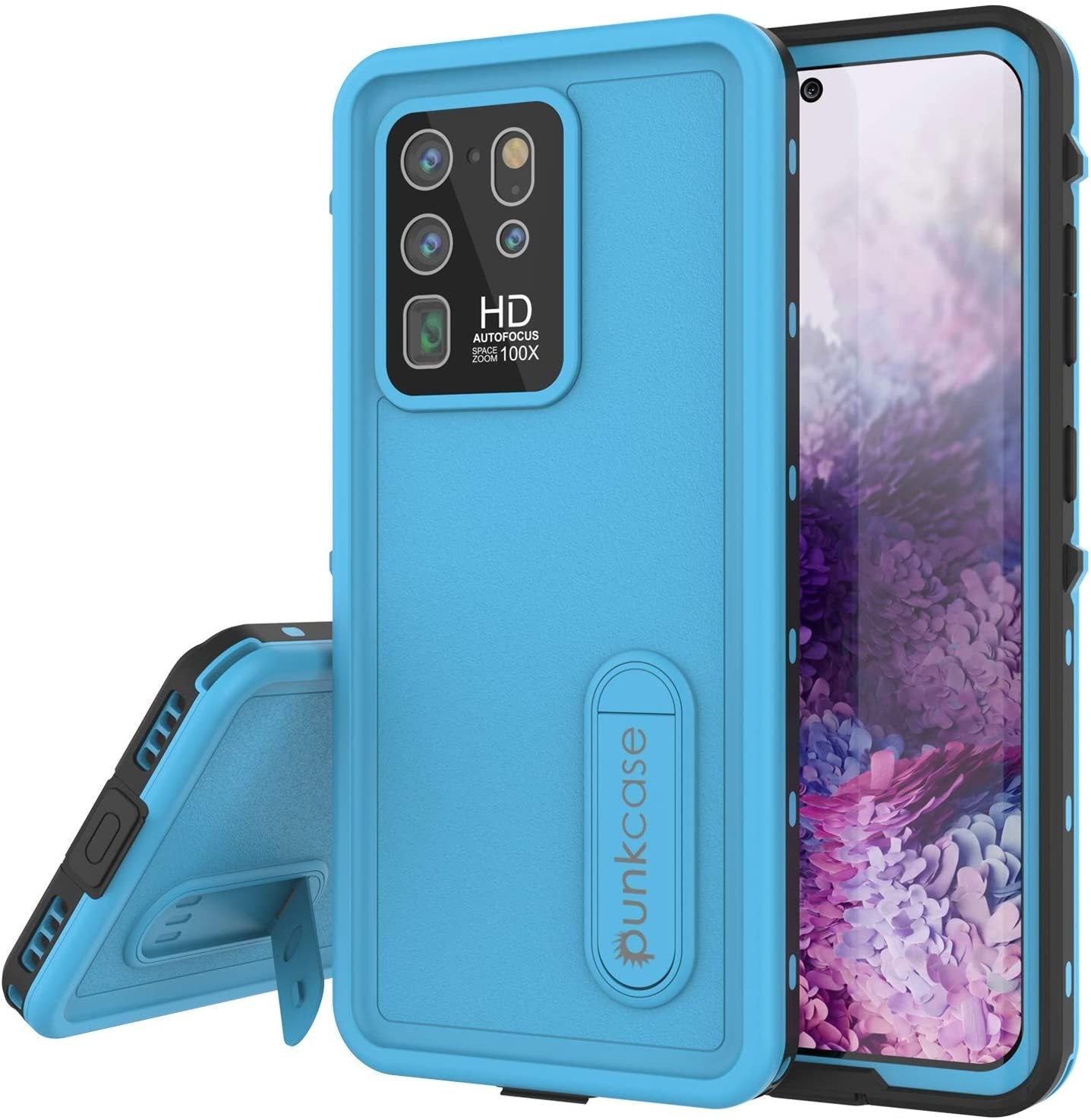 Galaxy S20 Ultra Waterproof Case, Punkcase [KickStud Series] Armor Cover [Light Blue]