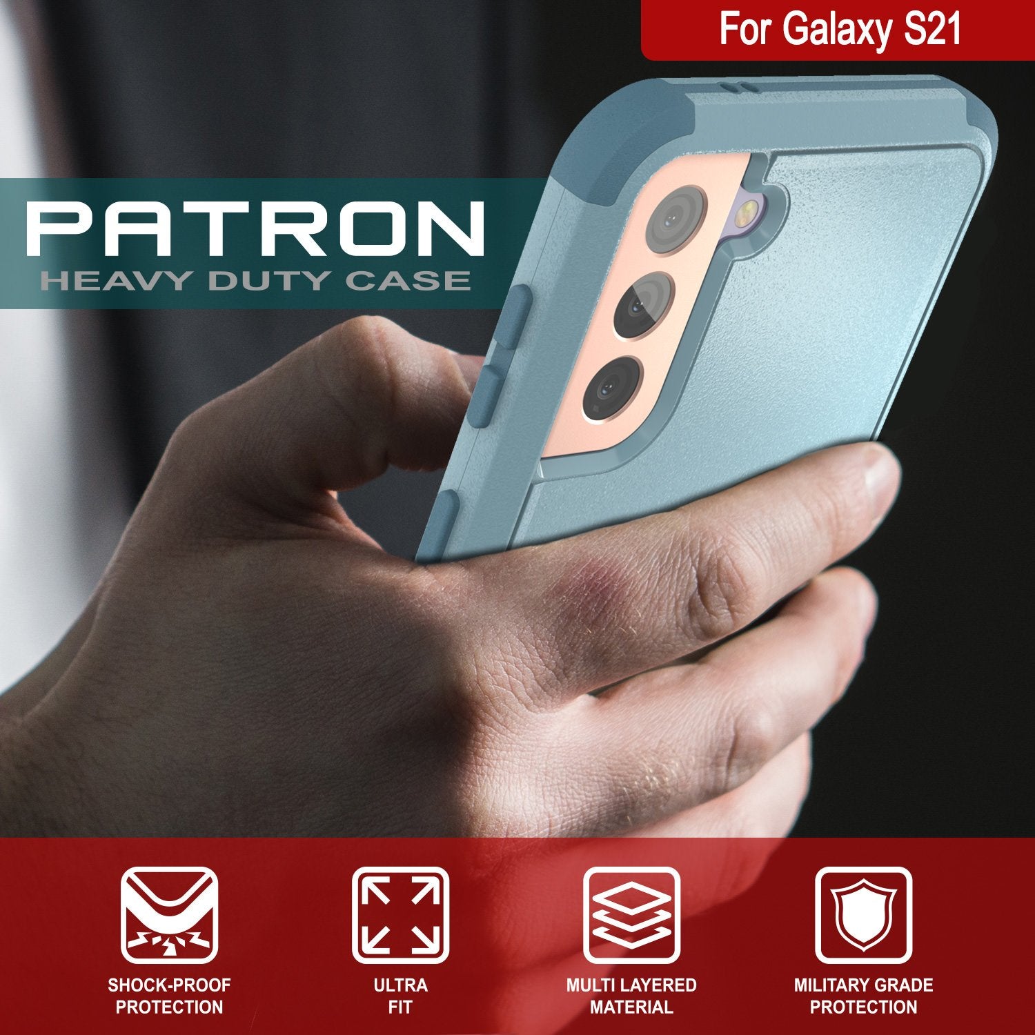 Punkcase for Galaxy S21 5G Belt Clip Multilayer Holster Case [Patron Series] [Mint]