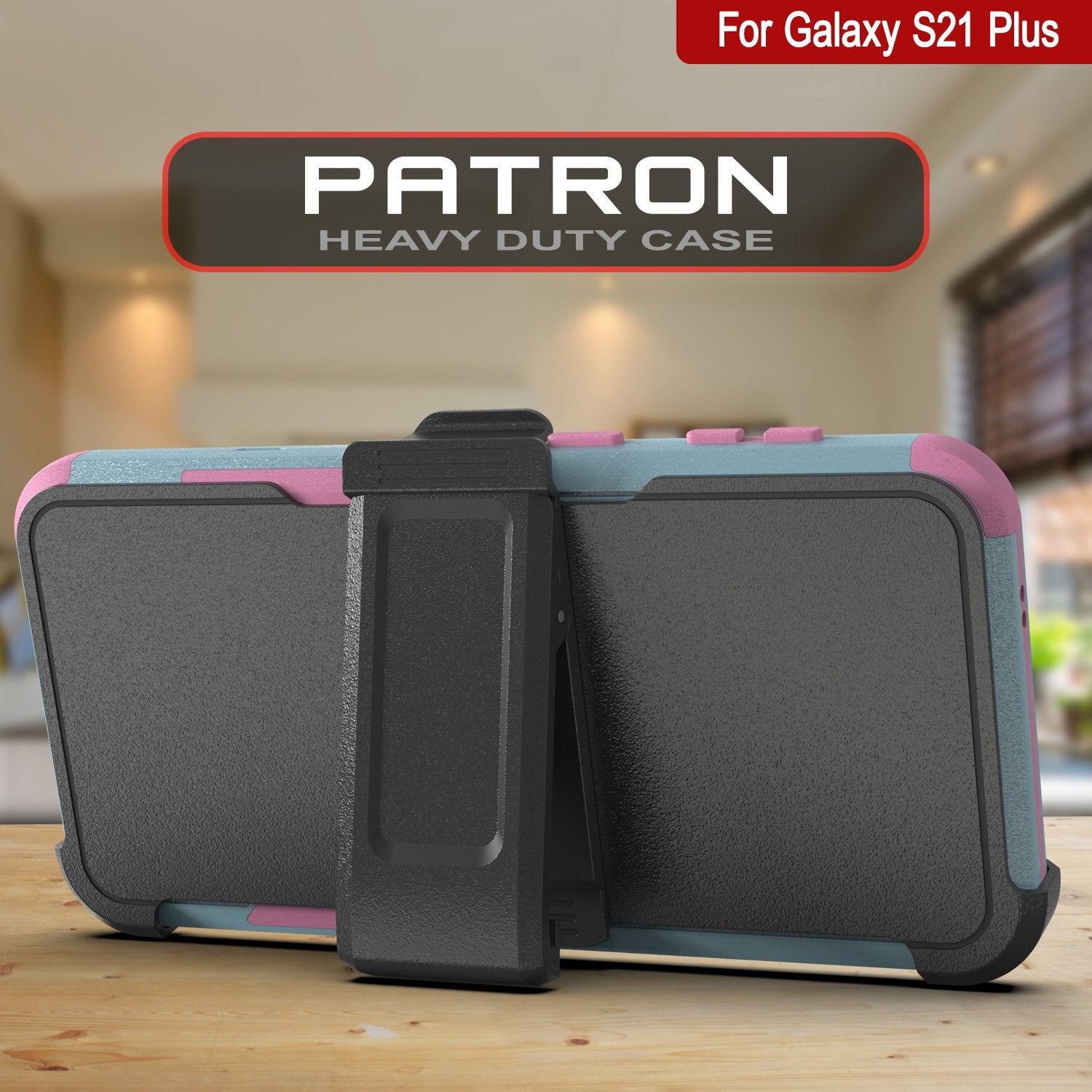 Punkcase for Galaxy S21+ Plus 5G Belt Clip Multilayer Holster Case [Patron Series] [Mint-Pink]