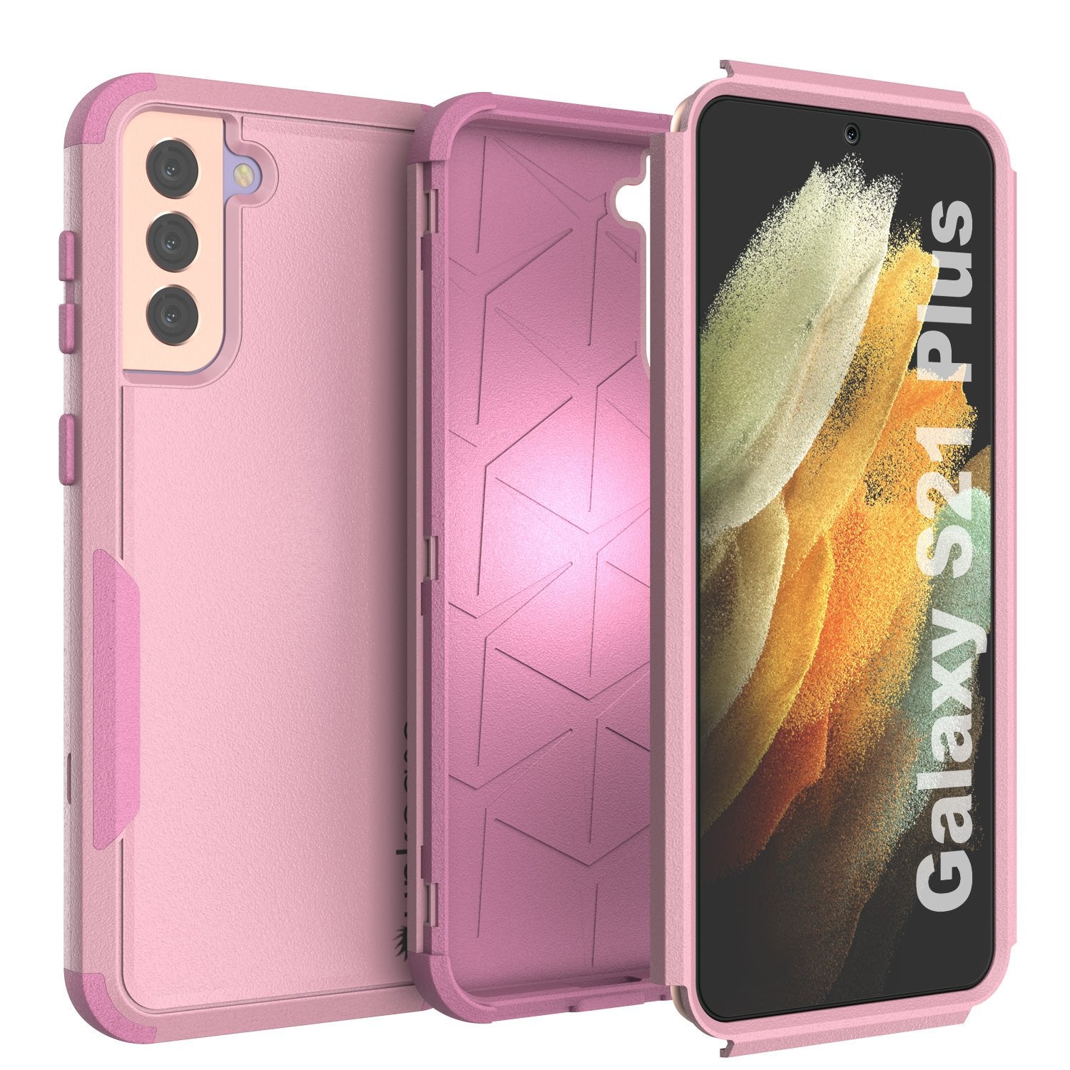 Punkcase for Galaxy S21+ Plus 5G Belt Clip Multilayer Holster Case [Patron Series] [Pink]