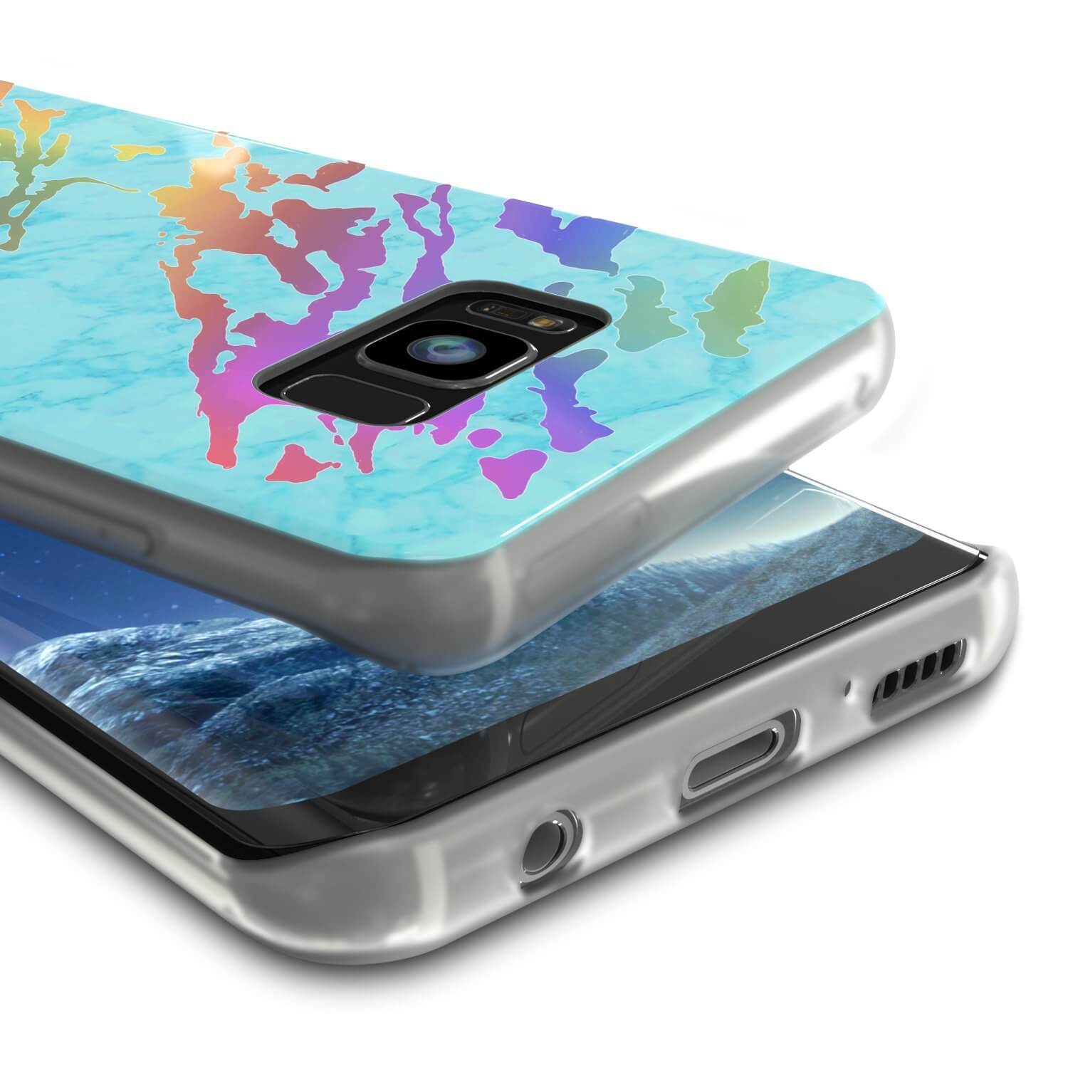 Punkcase Galaxy S8 Marble Case, Protective Full Body Cover W/PunkShield Screen Protector (Teal Onyx)