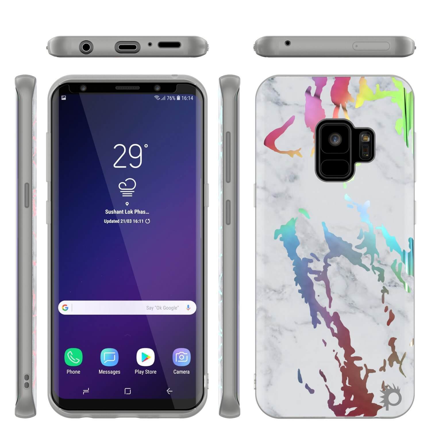 Galaxy S9 Marble PunkCase, Protective Full Body Cover [Blanco Marmo]