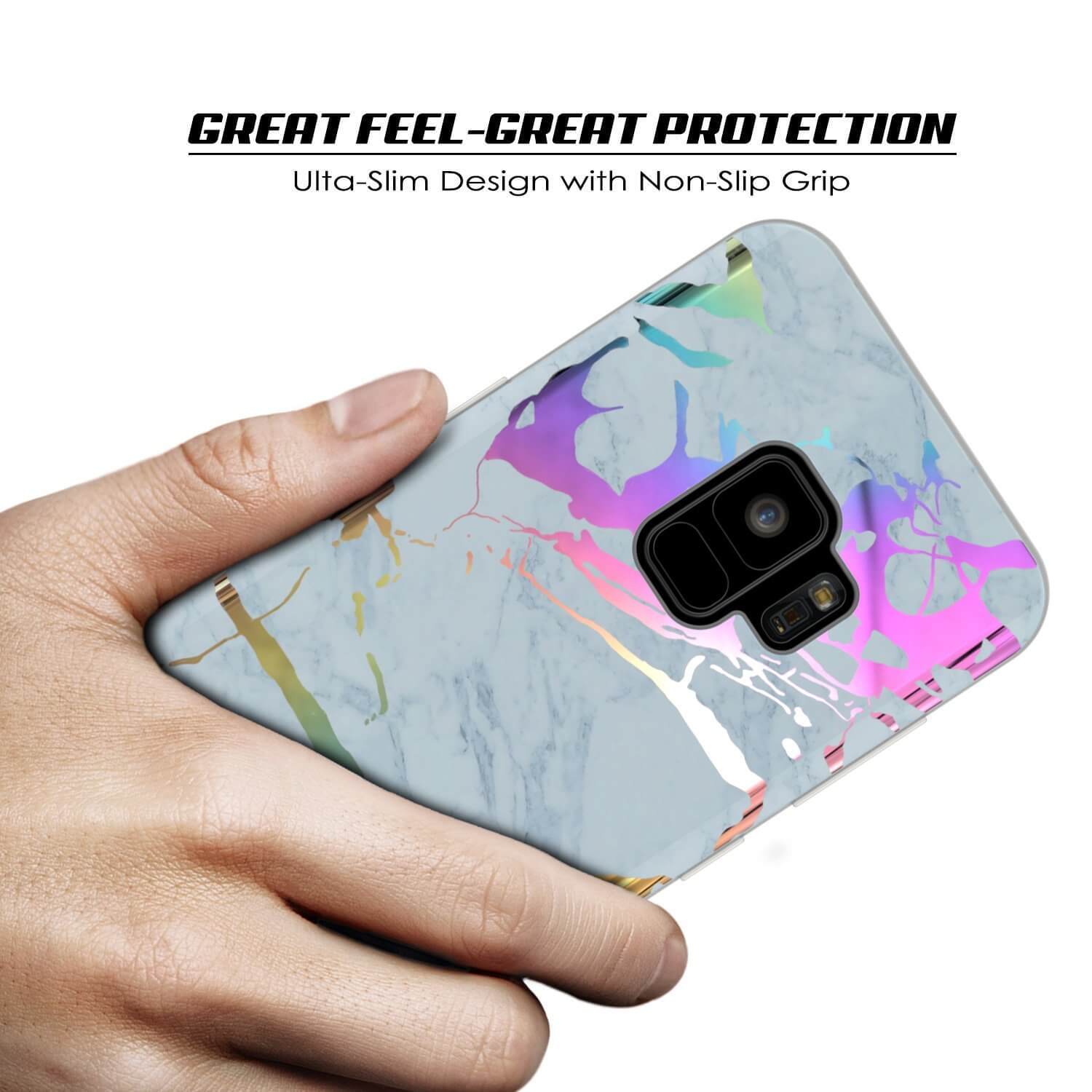 Galaxy S9 Marble PunkCase, Protective Full Body Cover [Blue Marmo]