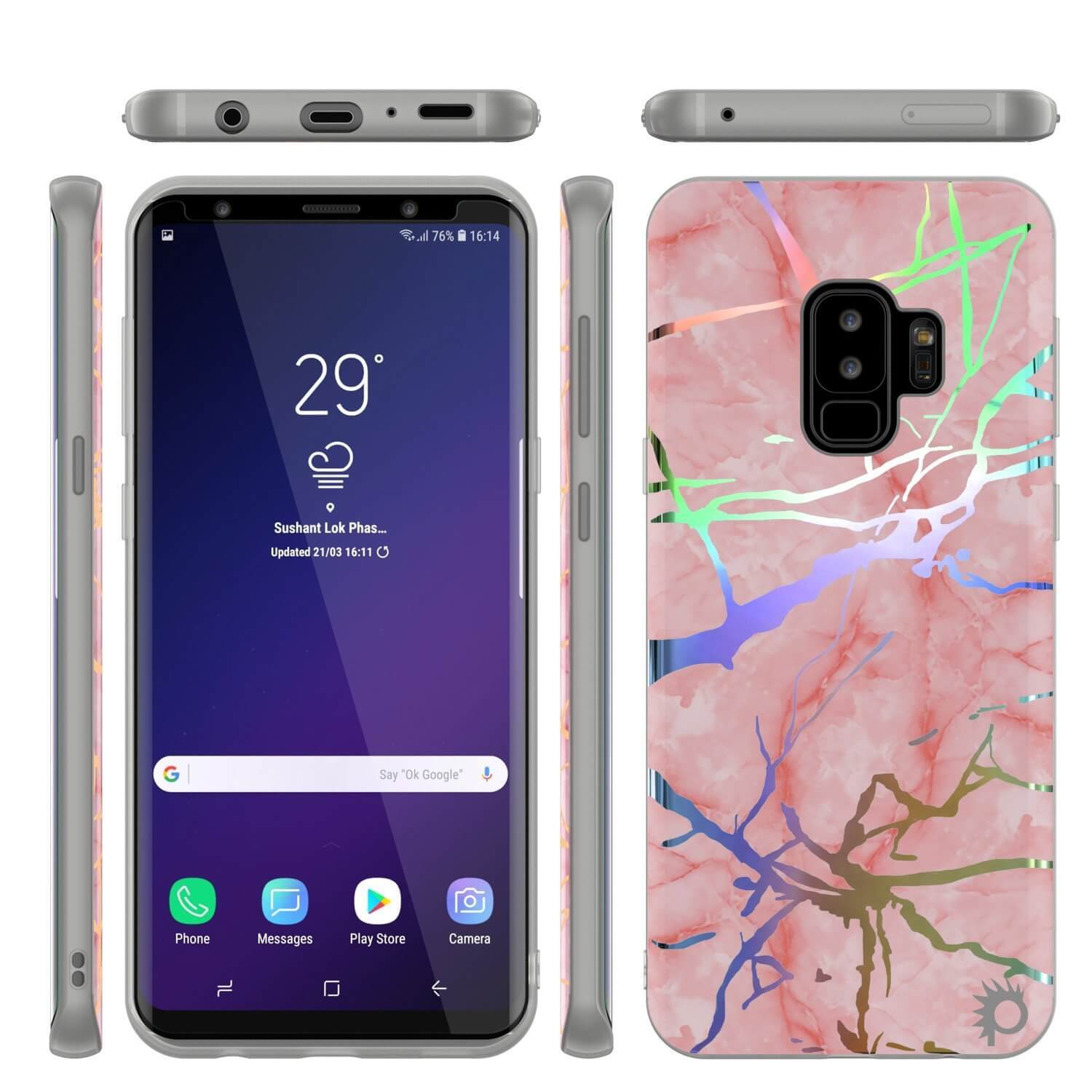 Galaxy S9+ Marble PunkCase Protective Full Body Cover (Rose Mirage)