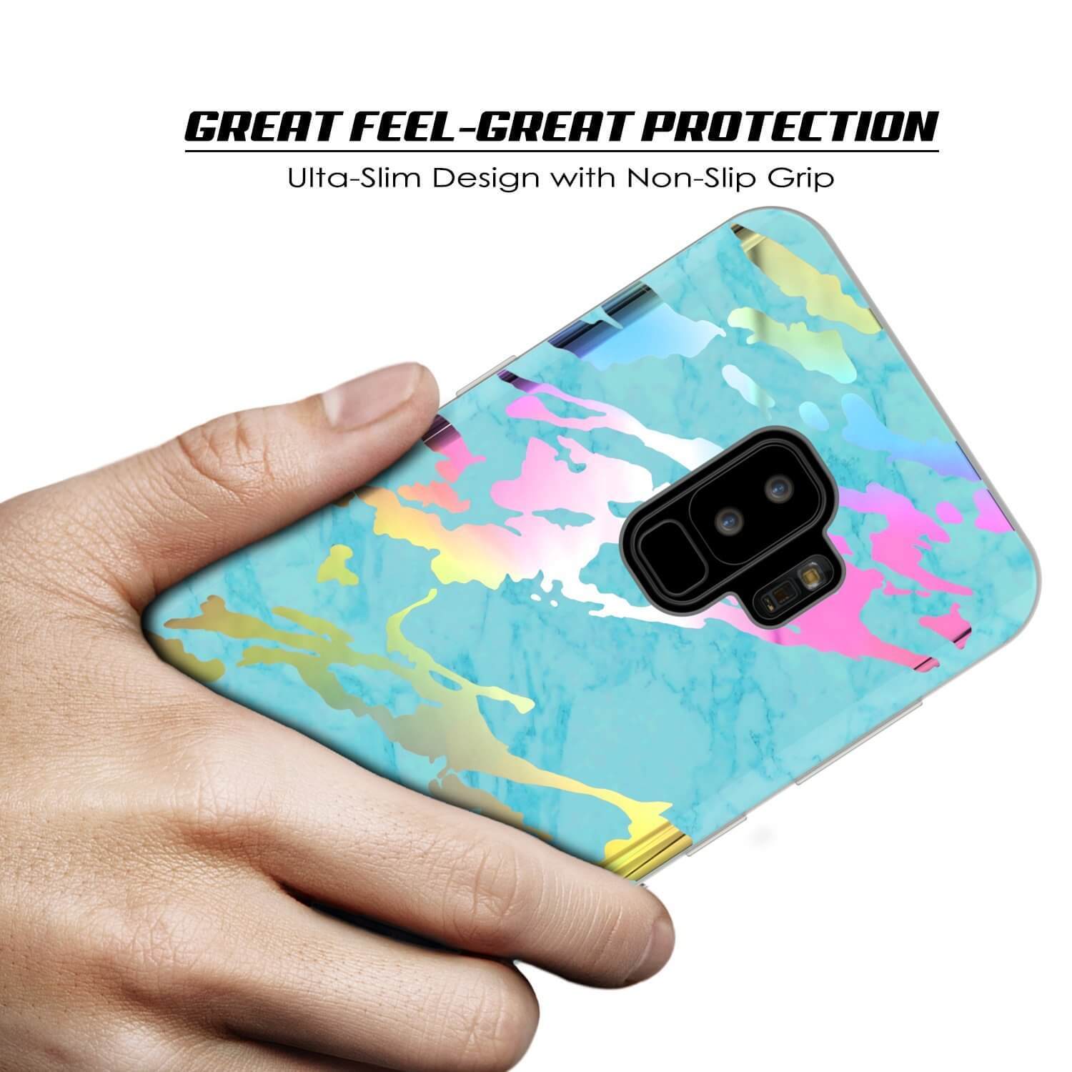 Galaxy S9+ Marble PunkCase Protective Full Body Cover (Teal Onyx)