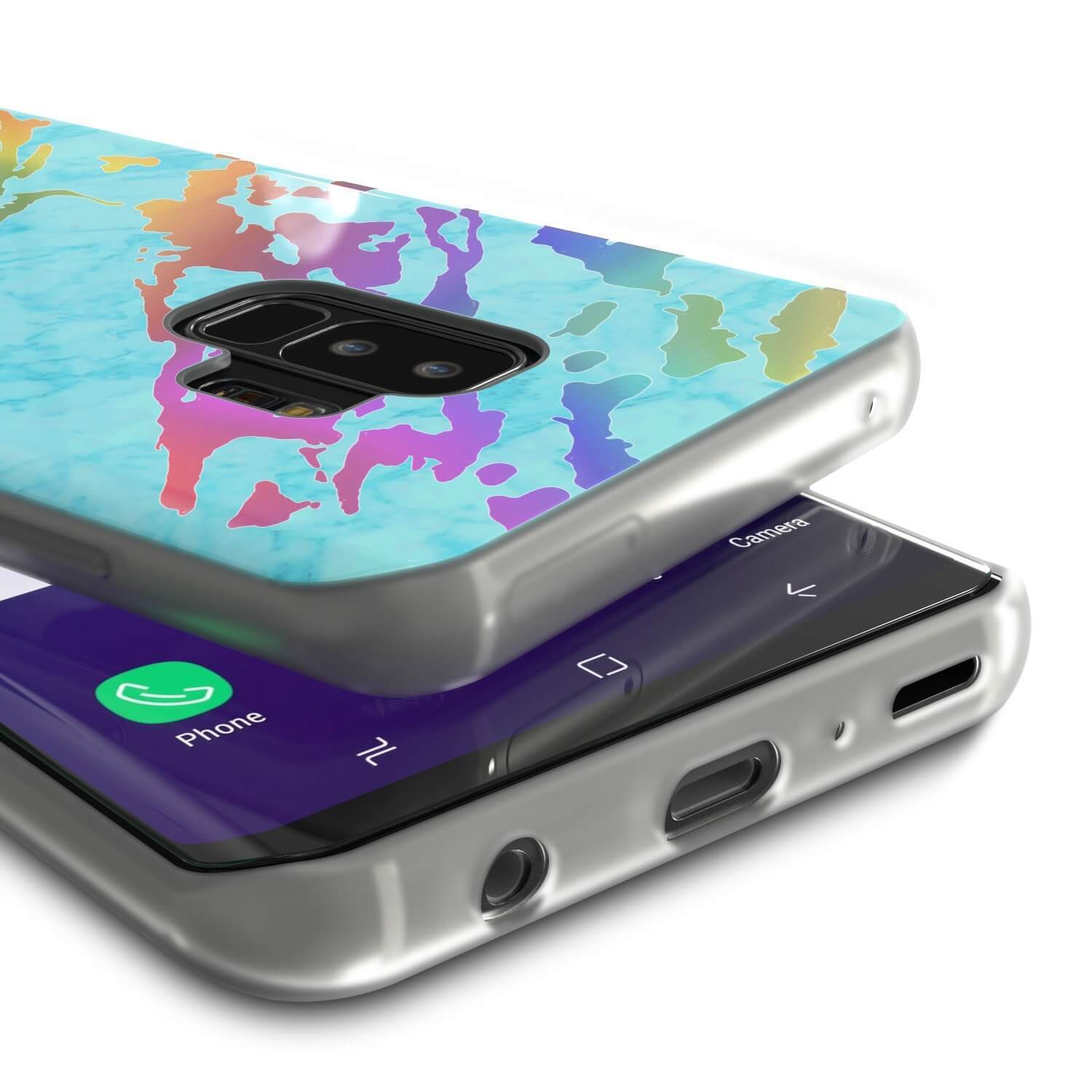 Galaxy S9+ Marble PunkCase Protective Full Body Cover (Teal Onyx)
