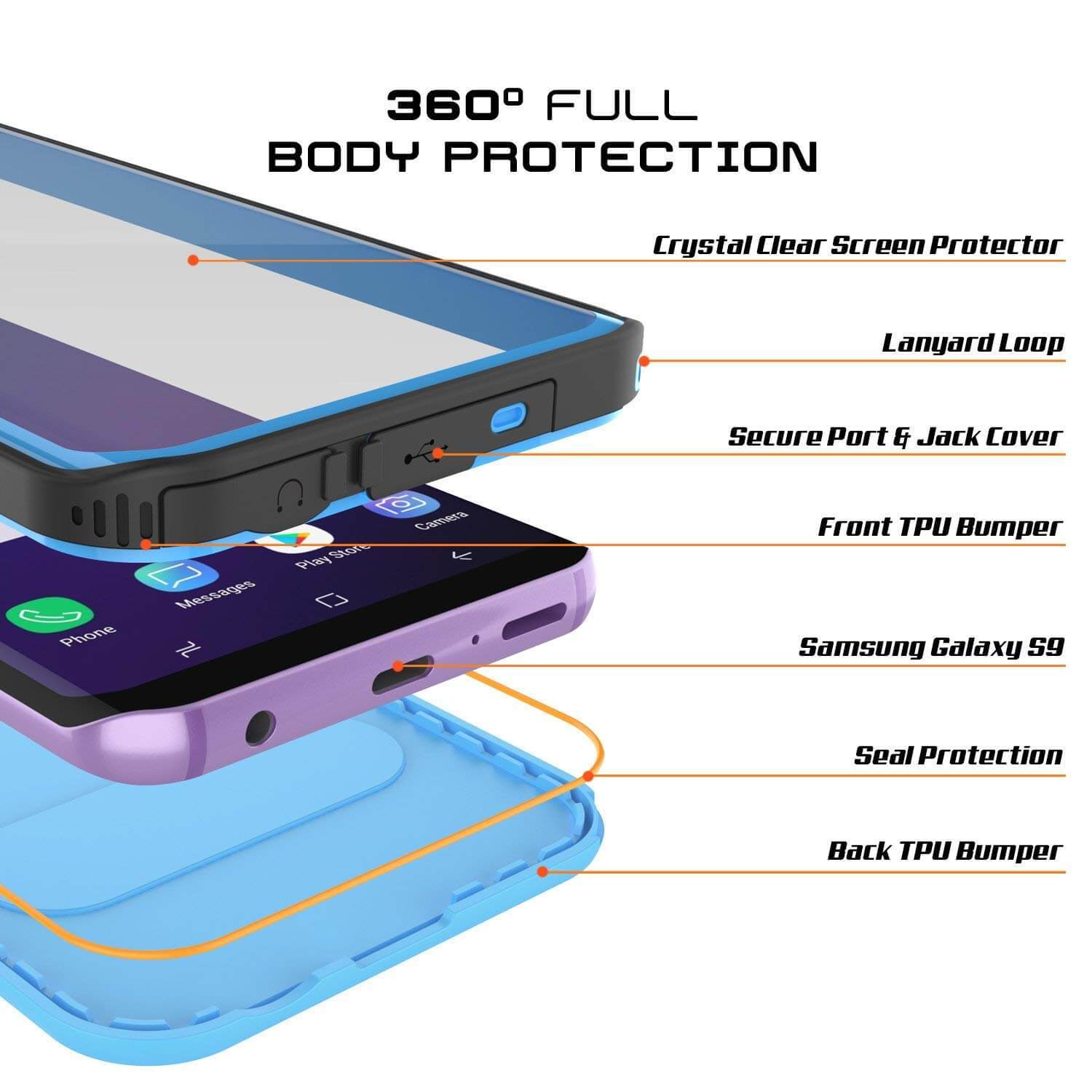 Galaxy S9 Waterproof Punkcase KickStud Series Armor Cover, Light Green