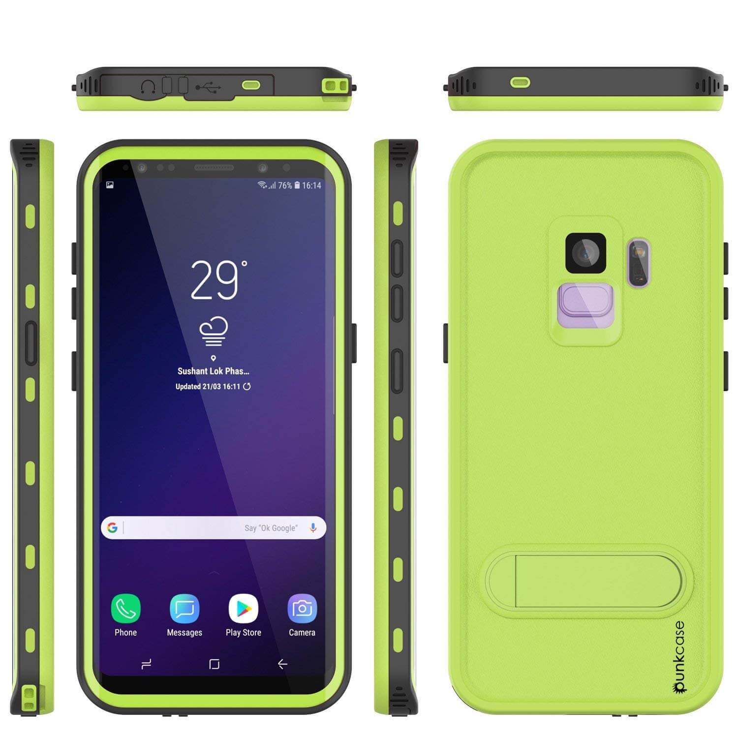 Galaxy S9 Waterproof Punkcase KickStud Series Armor Cover, Light Green